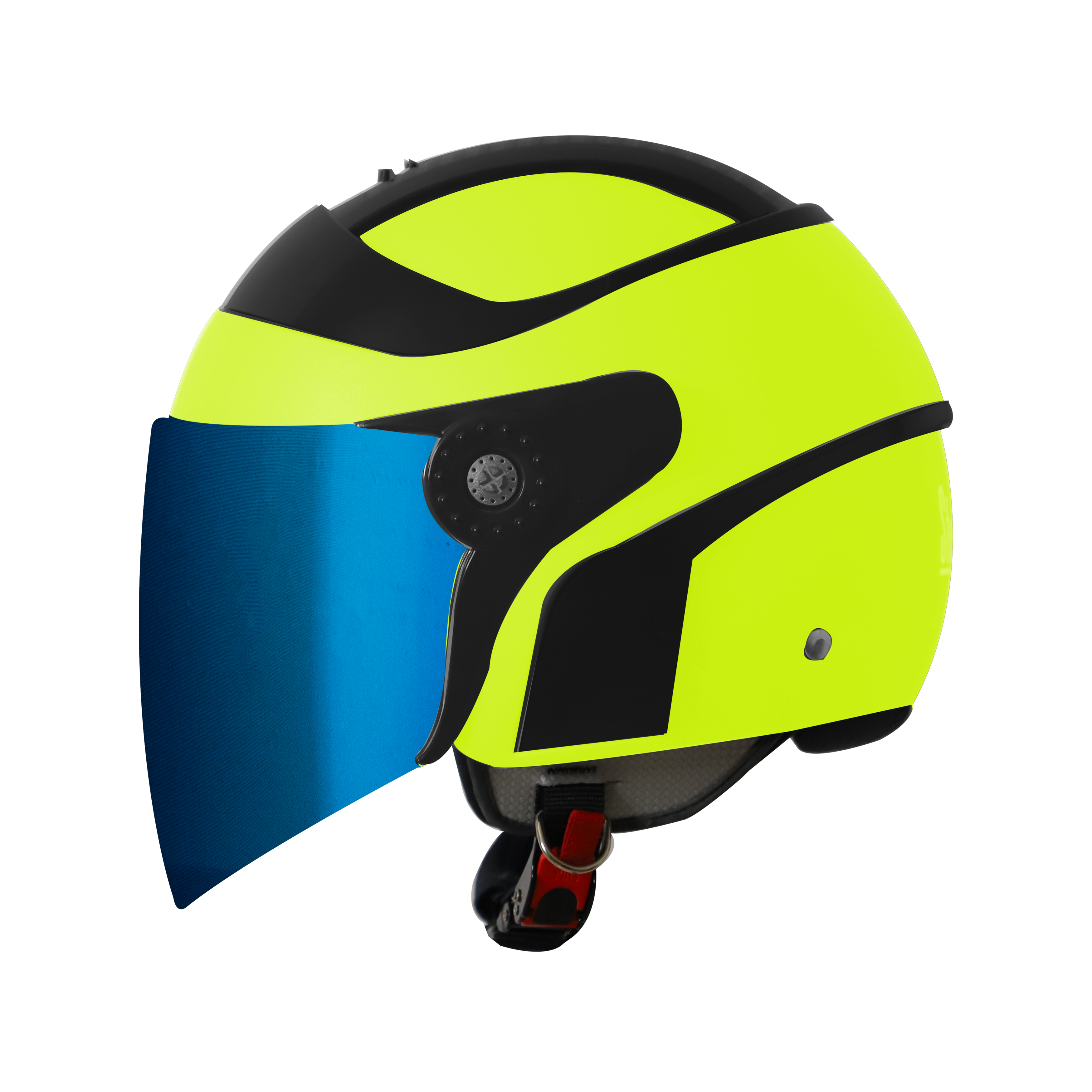 SB-29 AER GLOSSY FLUO NEON WITH BLACK ( FITTED WITH CLEAR VISOR WITH EXTRA BLUE CHROME VISOR FREE)