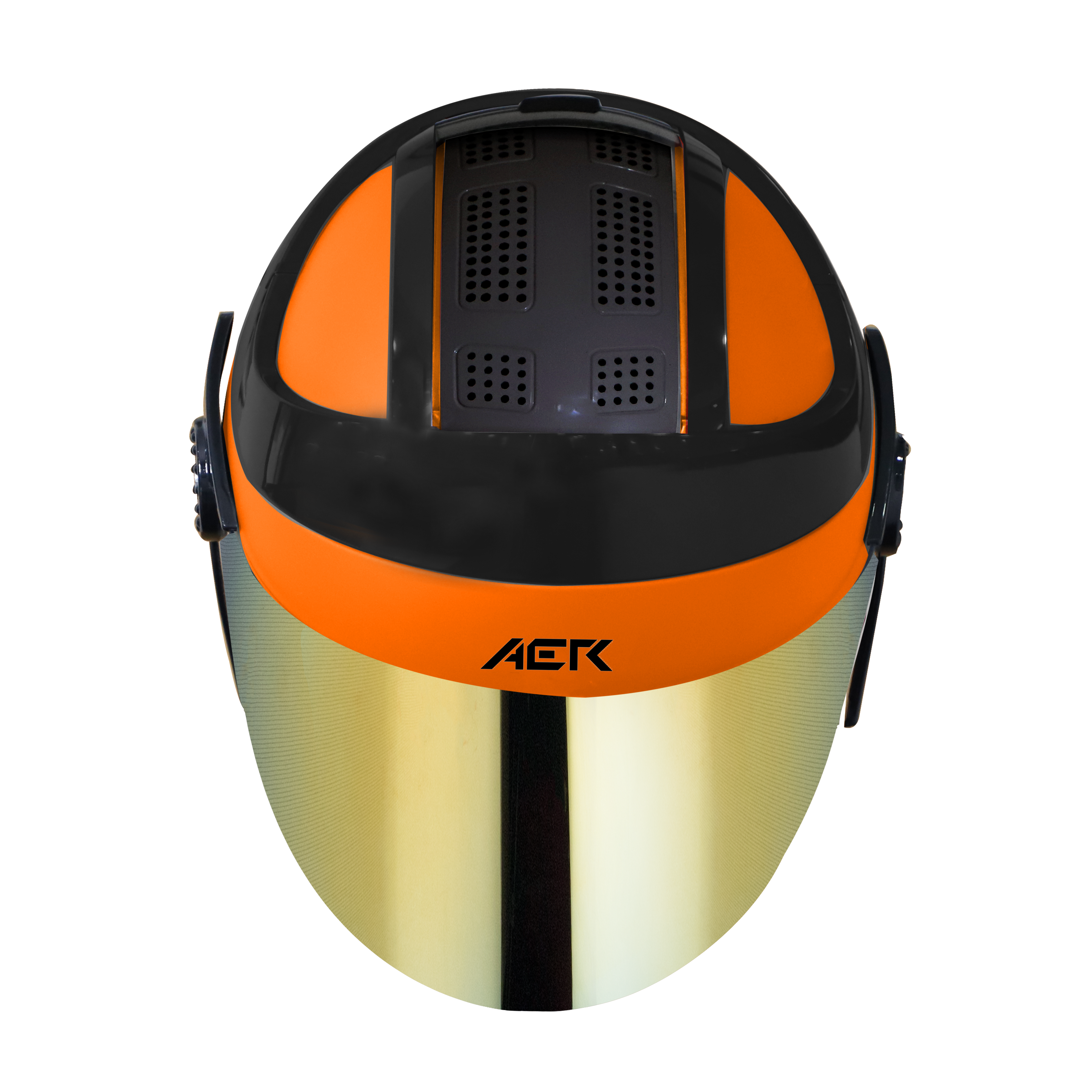 SB-29 AER GLOSSY FLUO ORANGE WITH BLACK ( FITTED WITH CLEAR VISOR WITH EXTRA GOLD CHROME VISOR FREE)