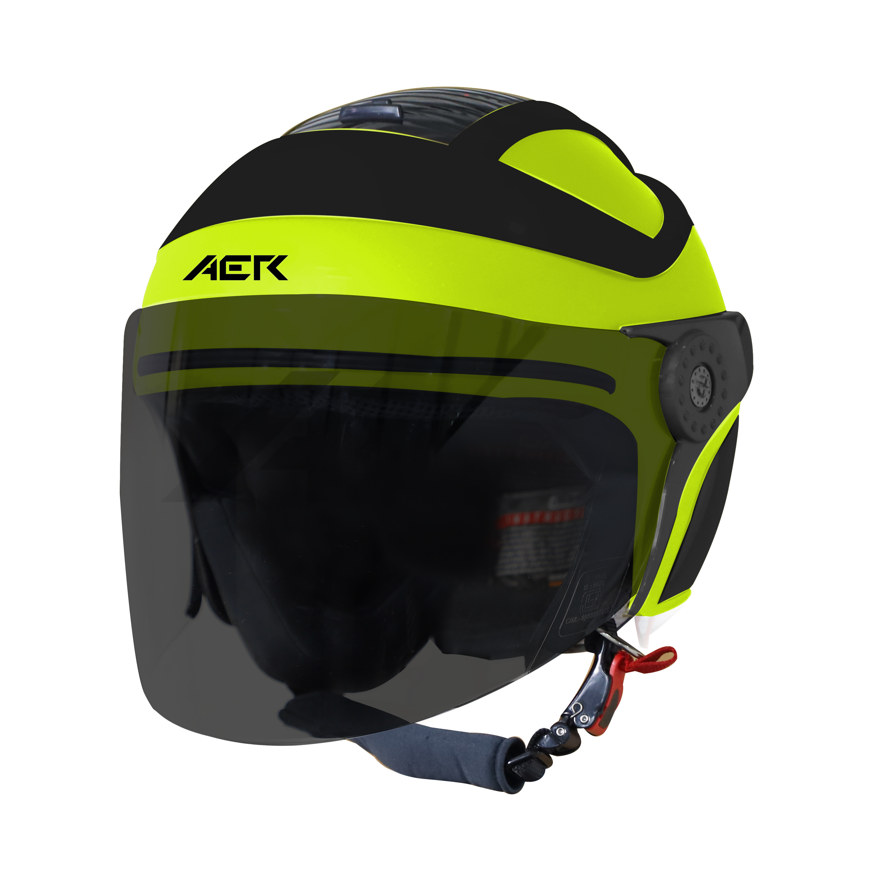 SB-29 AER GLOSSY FLUO NEON WITH BLACK ( FITTED WITH CLEAR VISOR WITH EXTRA SMOKE VISOR FREE)