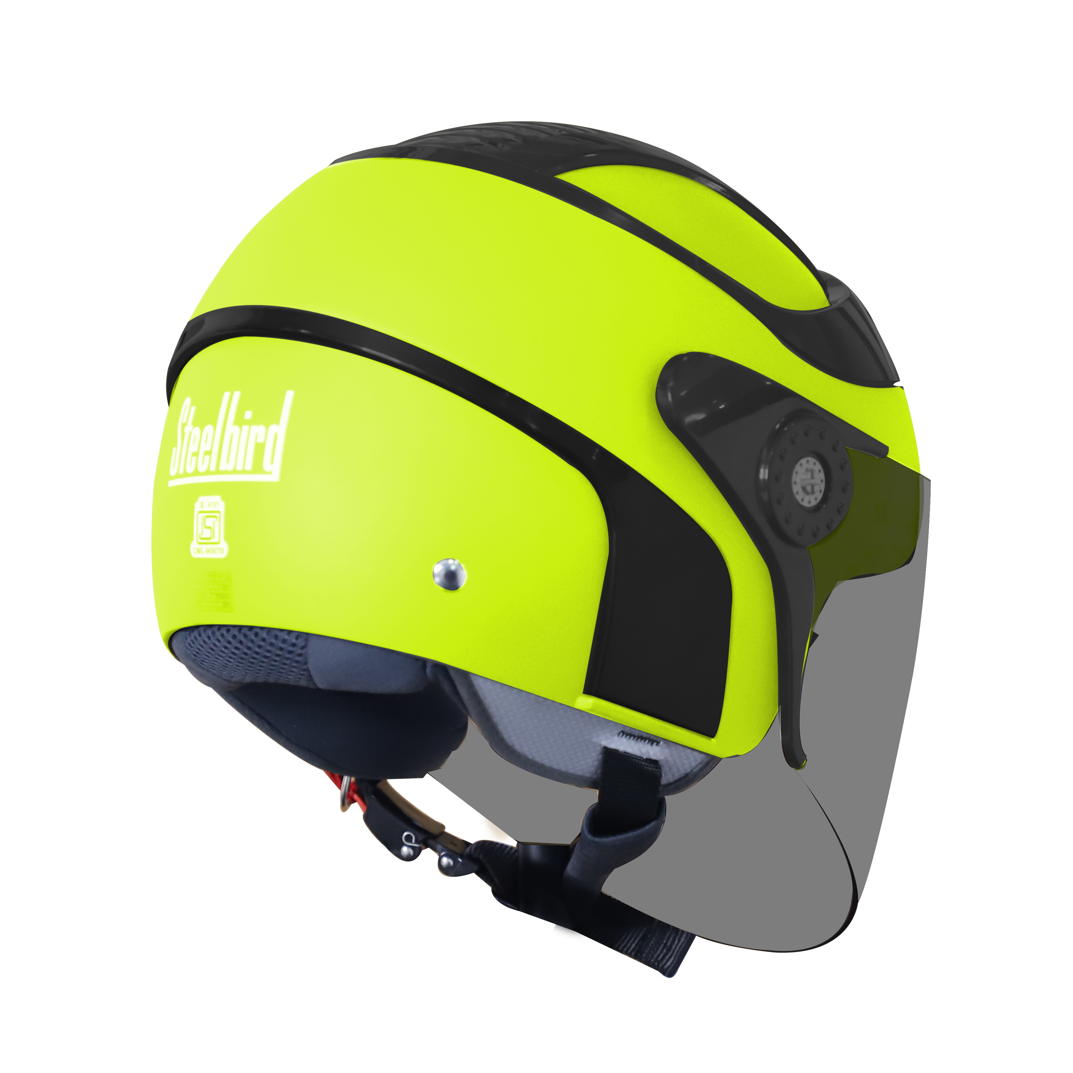SB-29 AER GLOSSY FLUO NEON WITH BLACK ( FITTED WITH CLEAR VISOR WITH EXTRA SMOKE VISOR FREE)