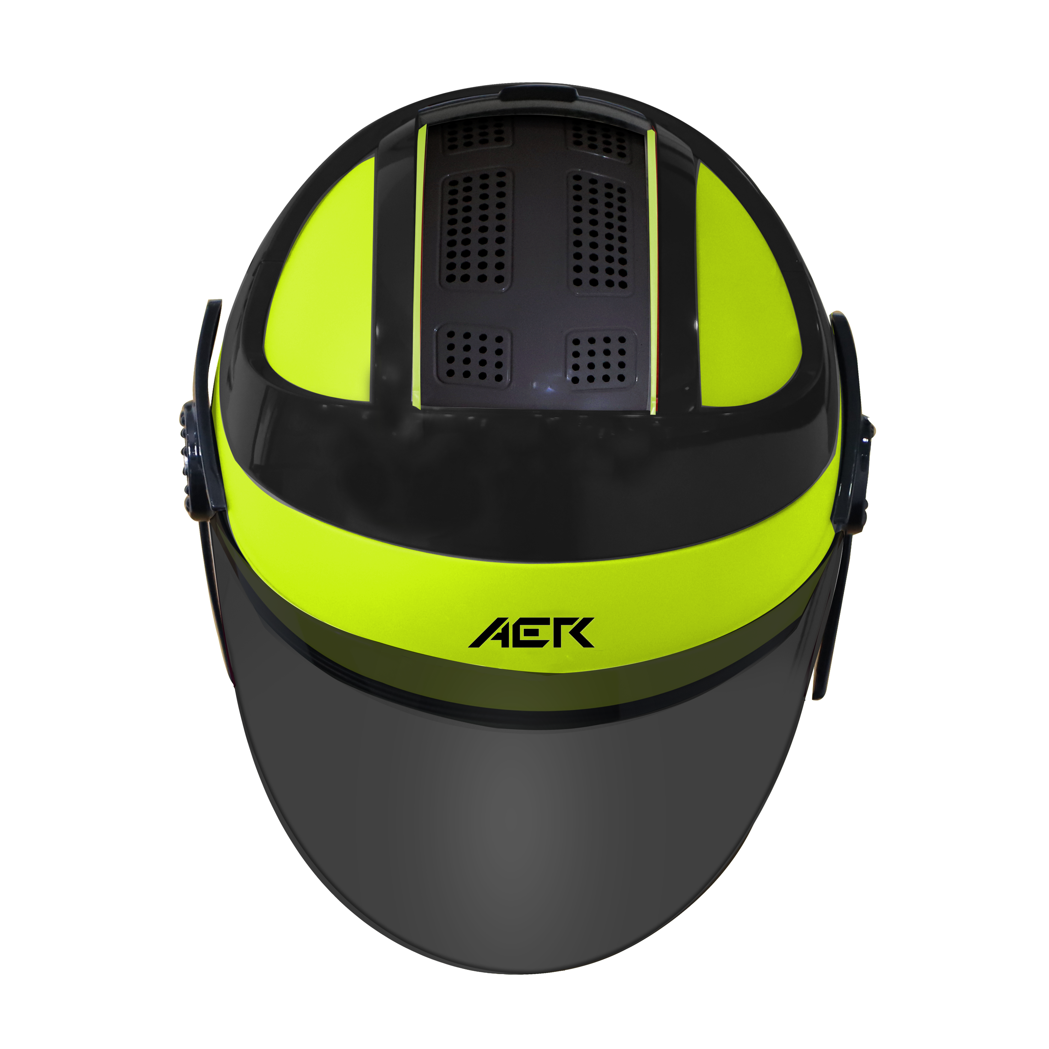 SB-29 AER GLOSSY FLUO NEON WITH BLACK ( FITTED WITH CLEAR VISOR WITH EXTRA SMOKE VISOR FREE)