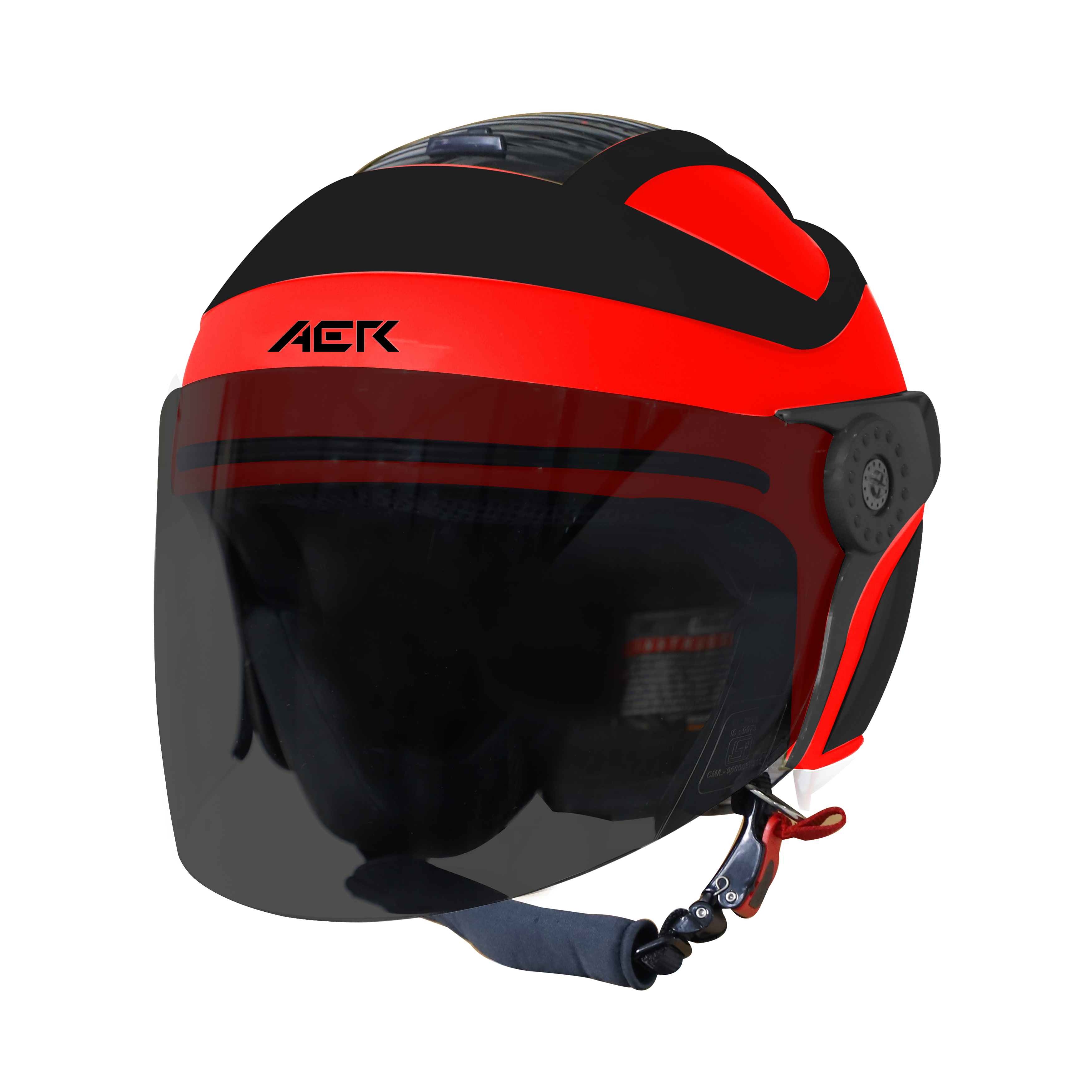 SB-29 AER GLOSSY FLUO RED WITH BLACK ( FITTED WITH CLEAR VISOR WITH EXTRA SMOKE VISOR FREE)