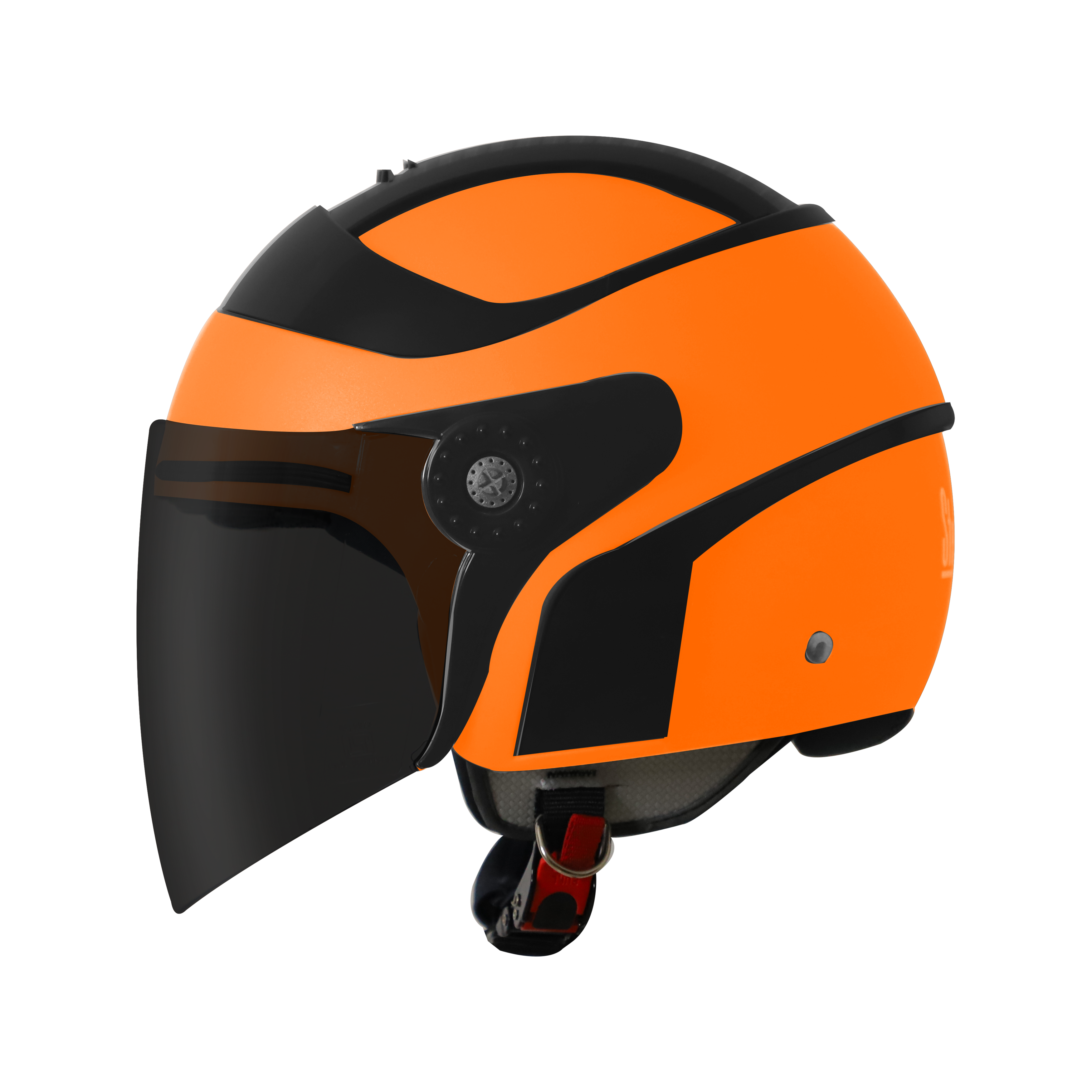 SB-29 AER GLOSSY FLUO ORANGE  WITH BLACK ( FITTED WITH CLEAR VISOR WITH EXTRA SMOKE VISOR FREE)