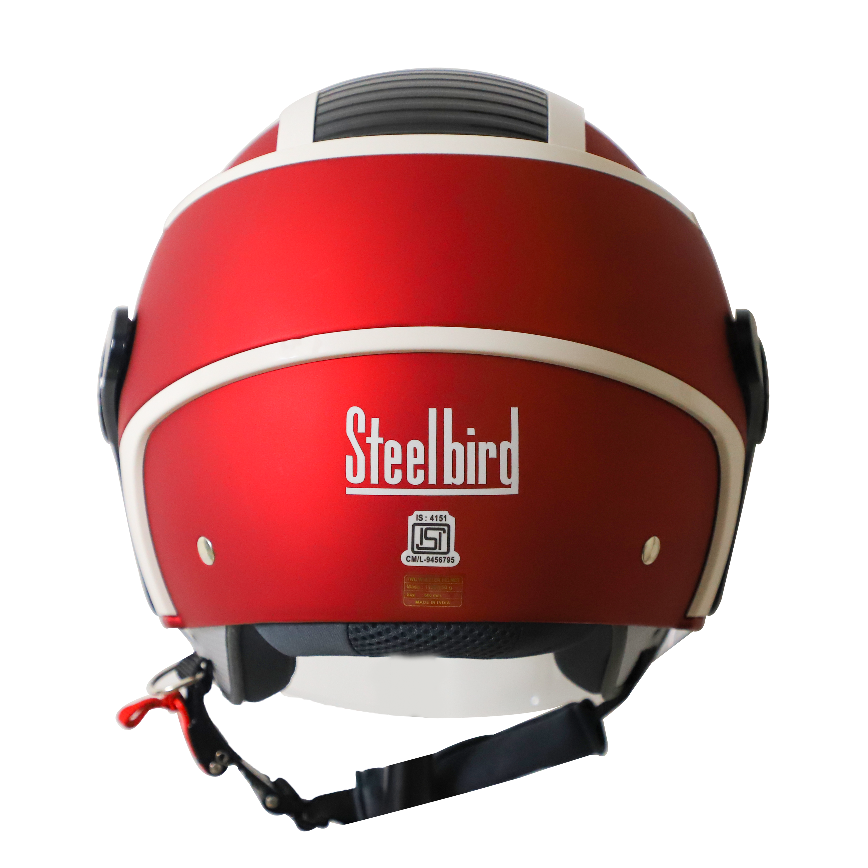 SB-29 AER MAT CHERRY RED WITH OFF WHITE  (FITTED WITH CLEAR VISOR WITH EXTRA CHROME BLUE VISOR FREE) 