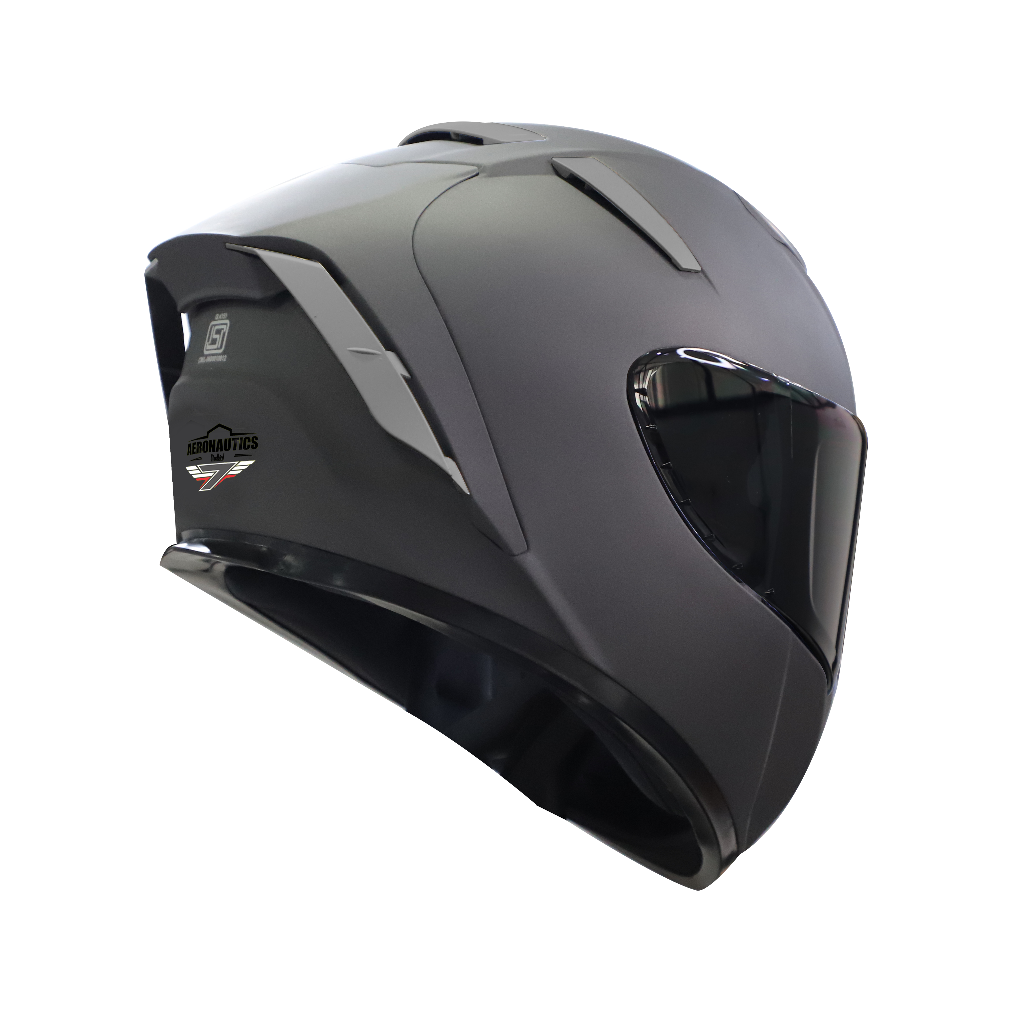 Steelbird SA-2 7Wings Super Aeronautics Full Face Helmet (Matt Axis Grey With Smoke Visor)