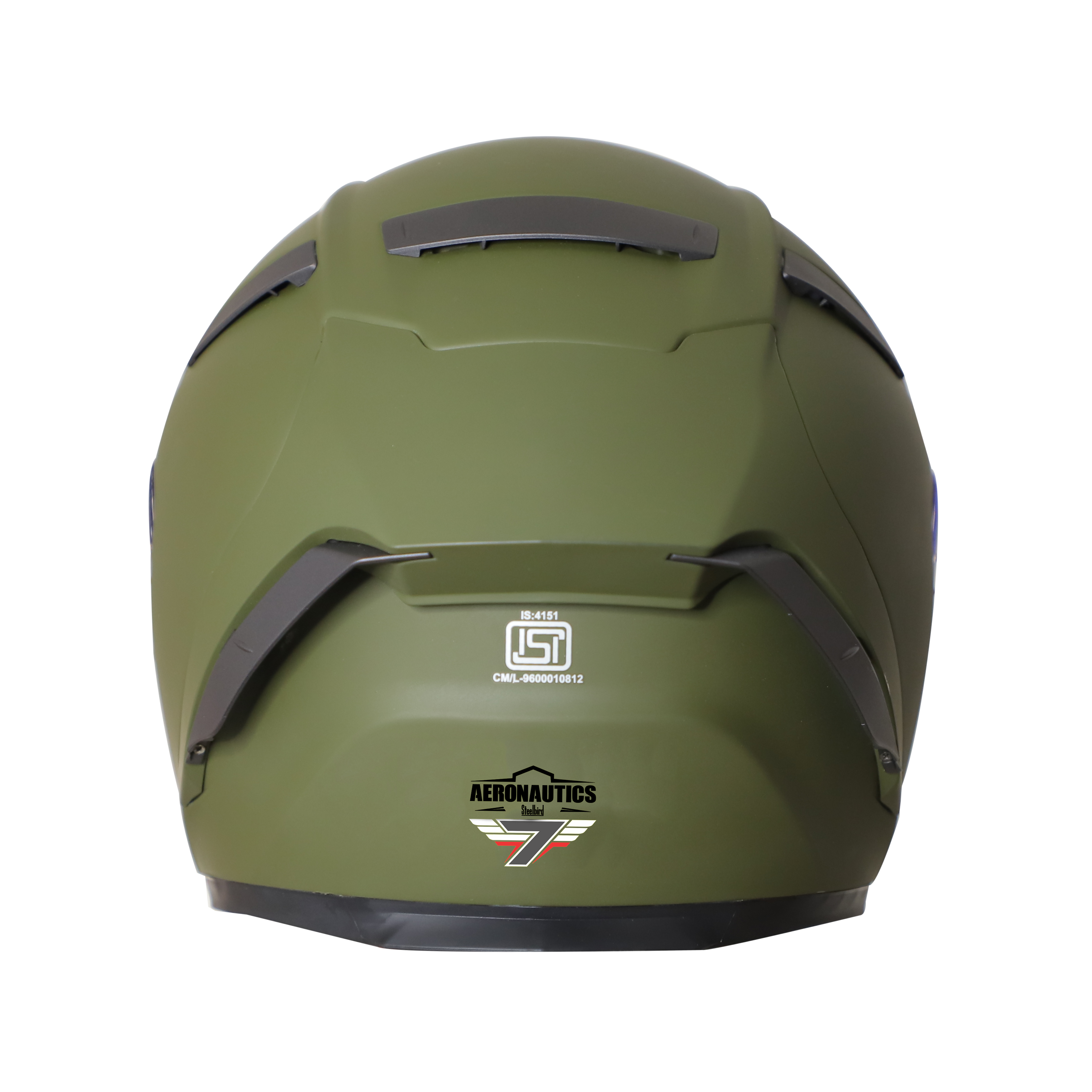 Steelbird SA-2 7Wings Super Aeronautics Full Face Helmet (Matt Battle Green With Chrome Gold Visor)