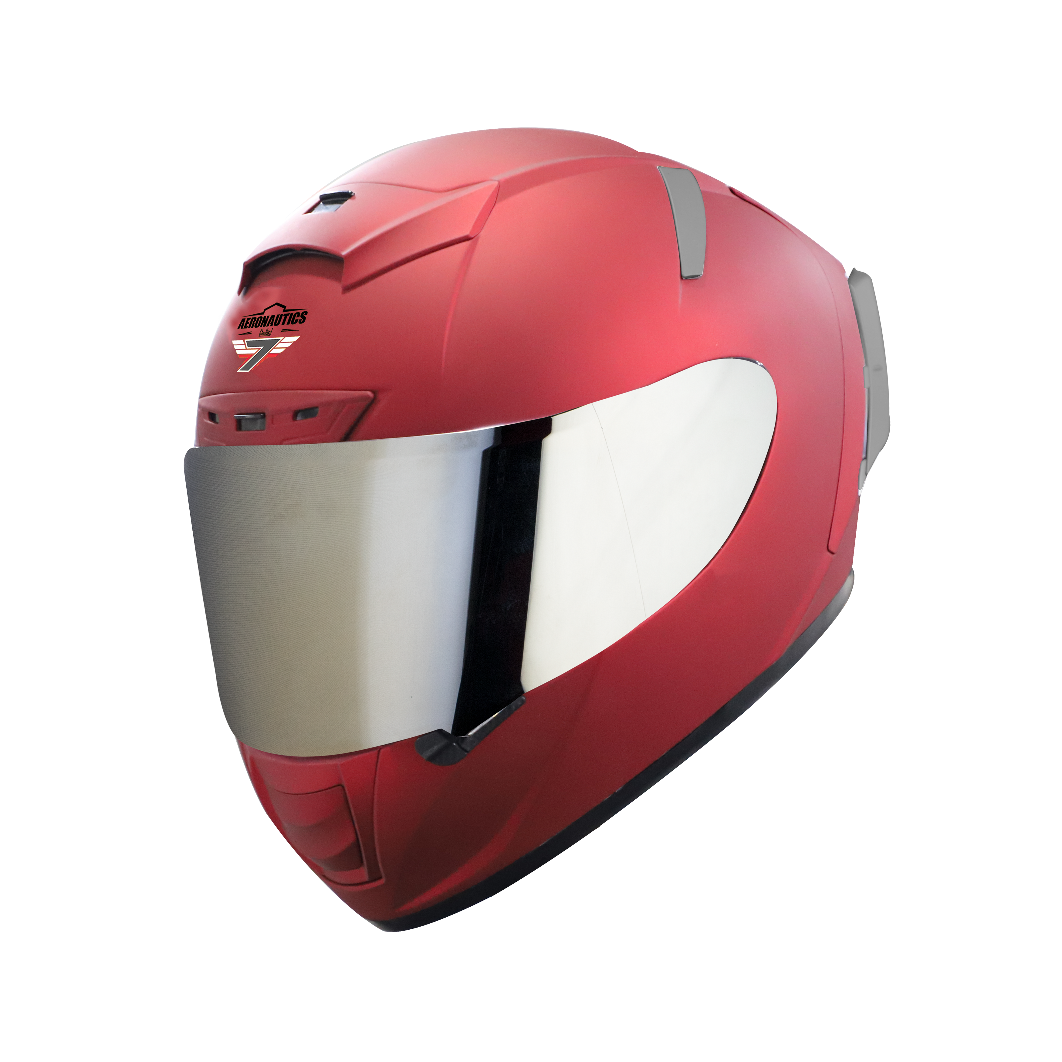 Steelbird SA-2 7Wings Super Aeronautics Full Face Helmet (Matt Maroon With Chrome Silver Visor)