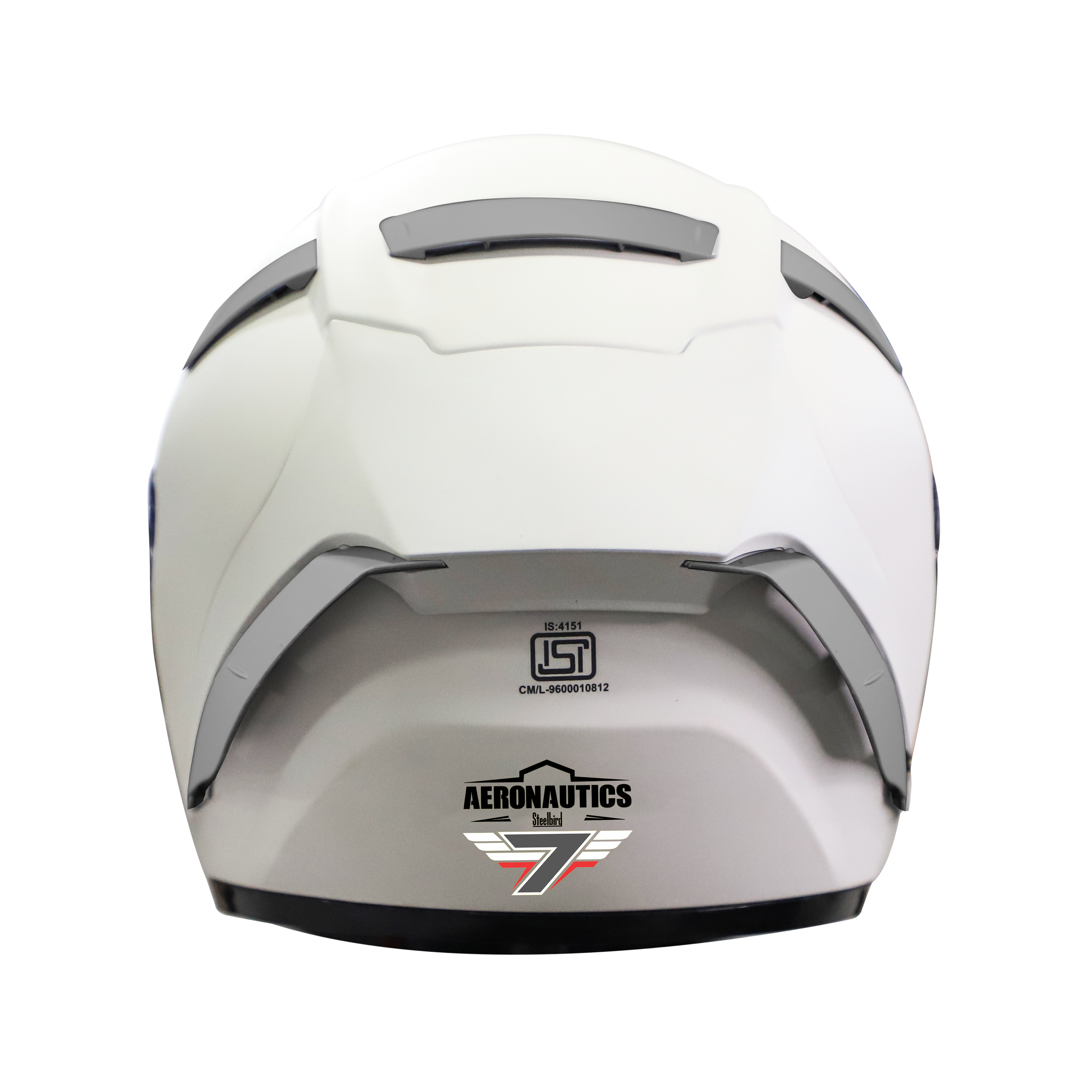 Steelbird SA-2 7Wings Super Aeronautics Full Face Helmet (Matt White With Chrome Rainbow Visor)
