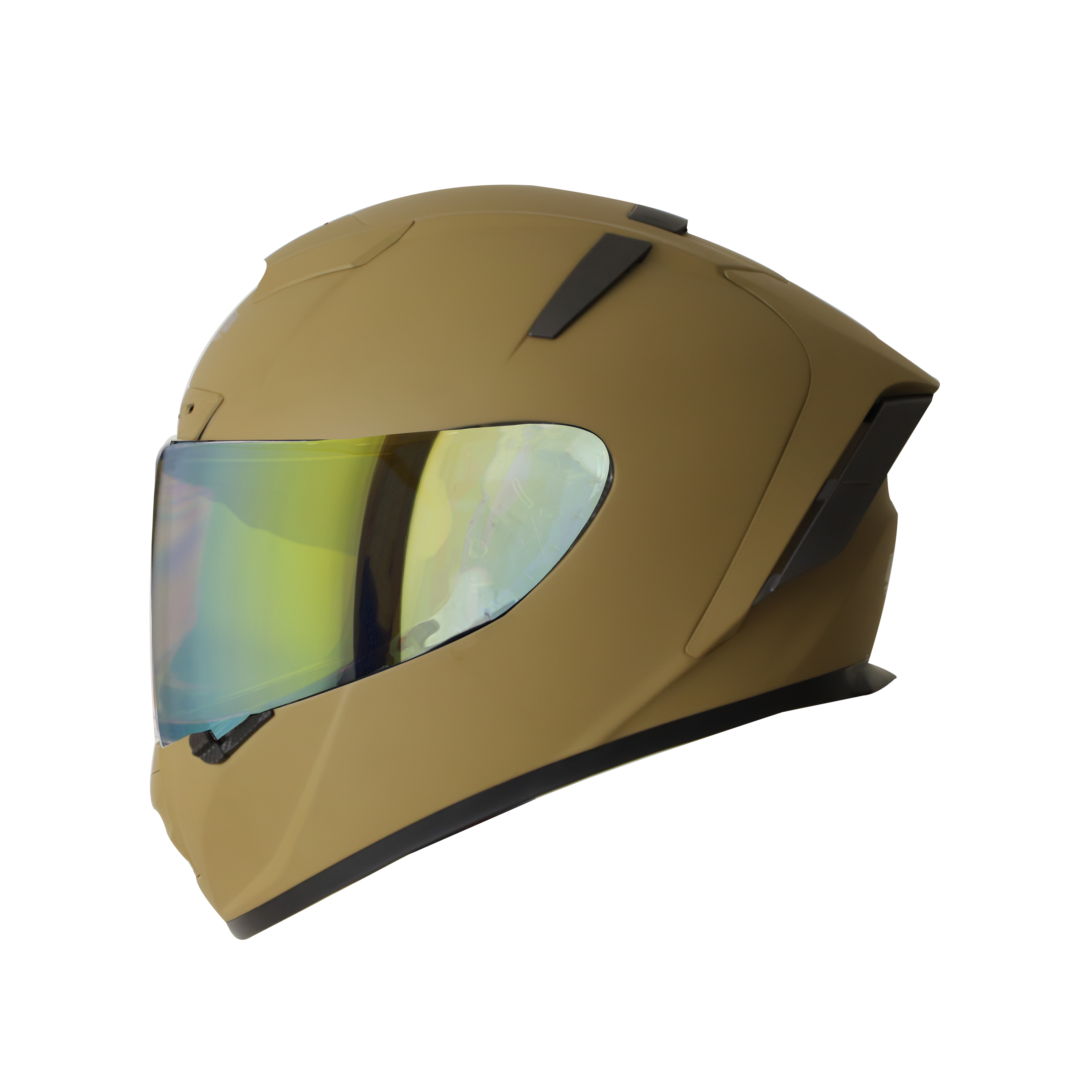 Steelbird SA-2 7Wings Super Aeronautics Full Face Helmet (Matt Desert Storm With Night Vision Gold Visor)