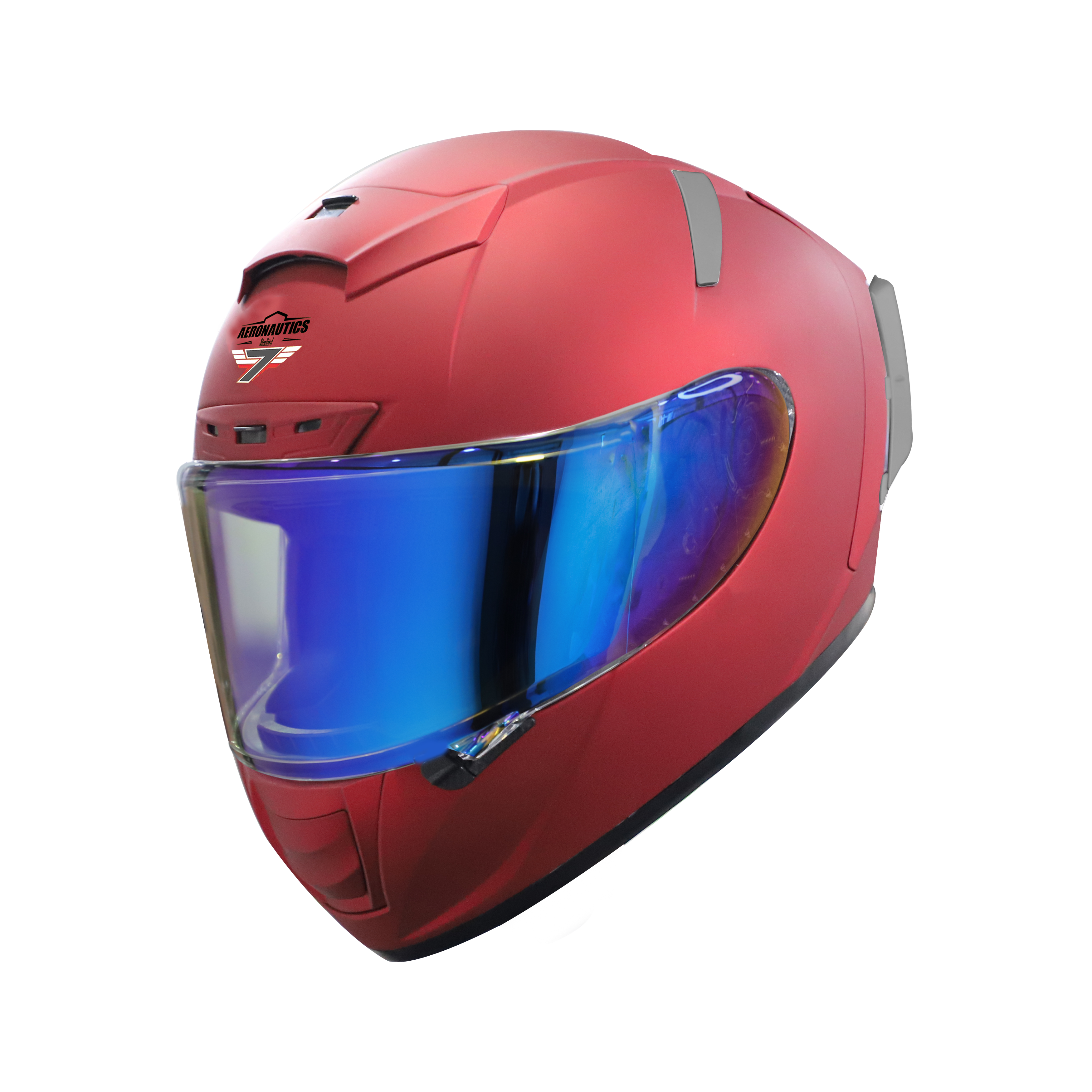 Steelbird SA-2 7Wings Super Aeronautics Full Face Helmet (Matt Maroon With Night Vision Blue Visor)