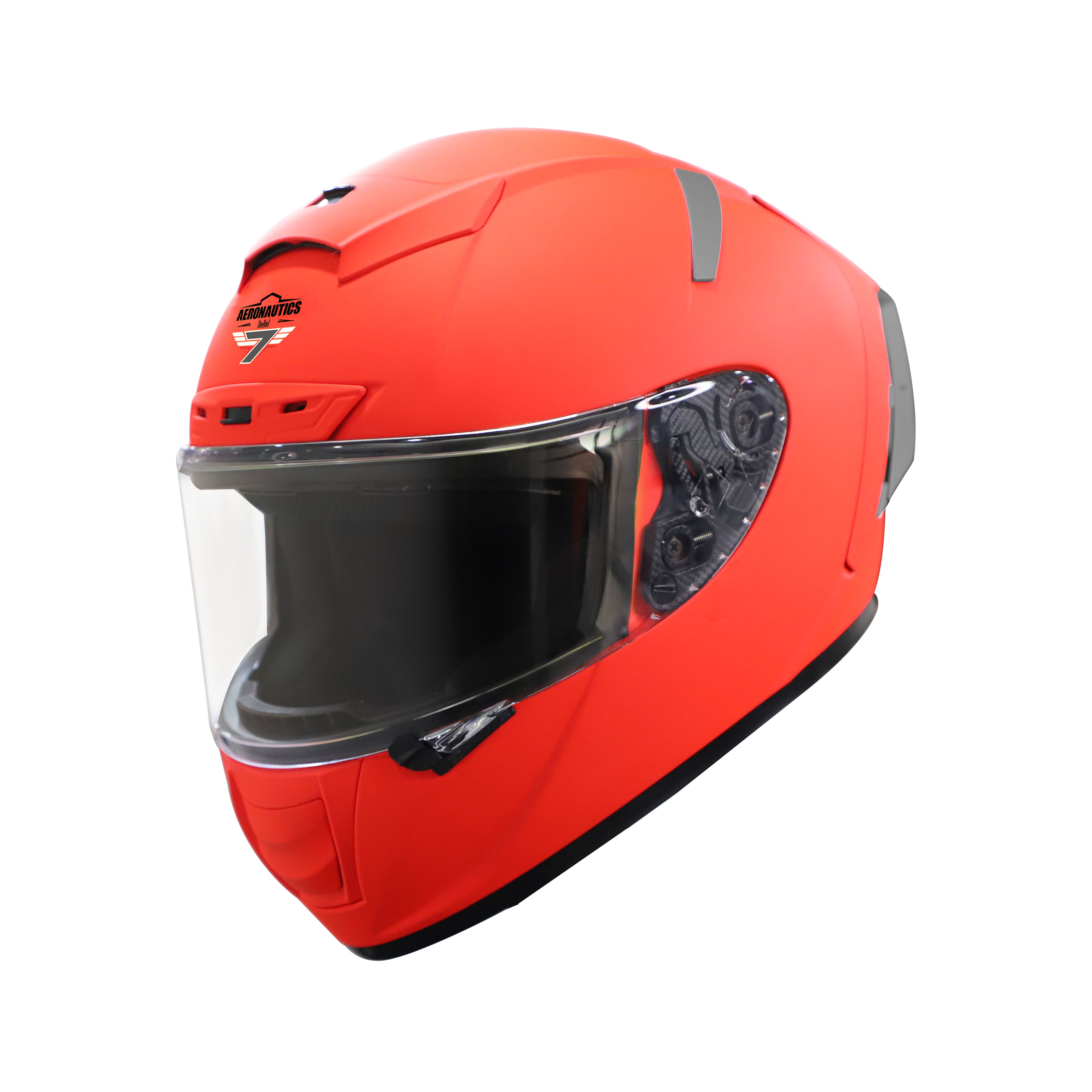 Steelbird SA-2 7Wings Super Aeronautics Full Face Helmet (Glossy Fluo Red With Clear Visor)