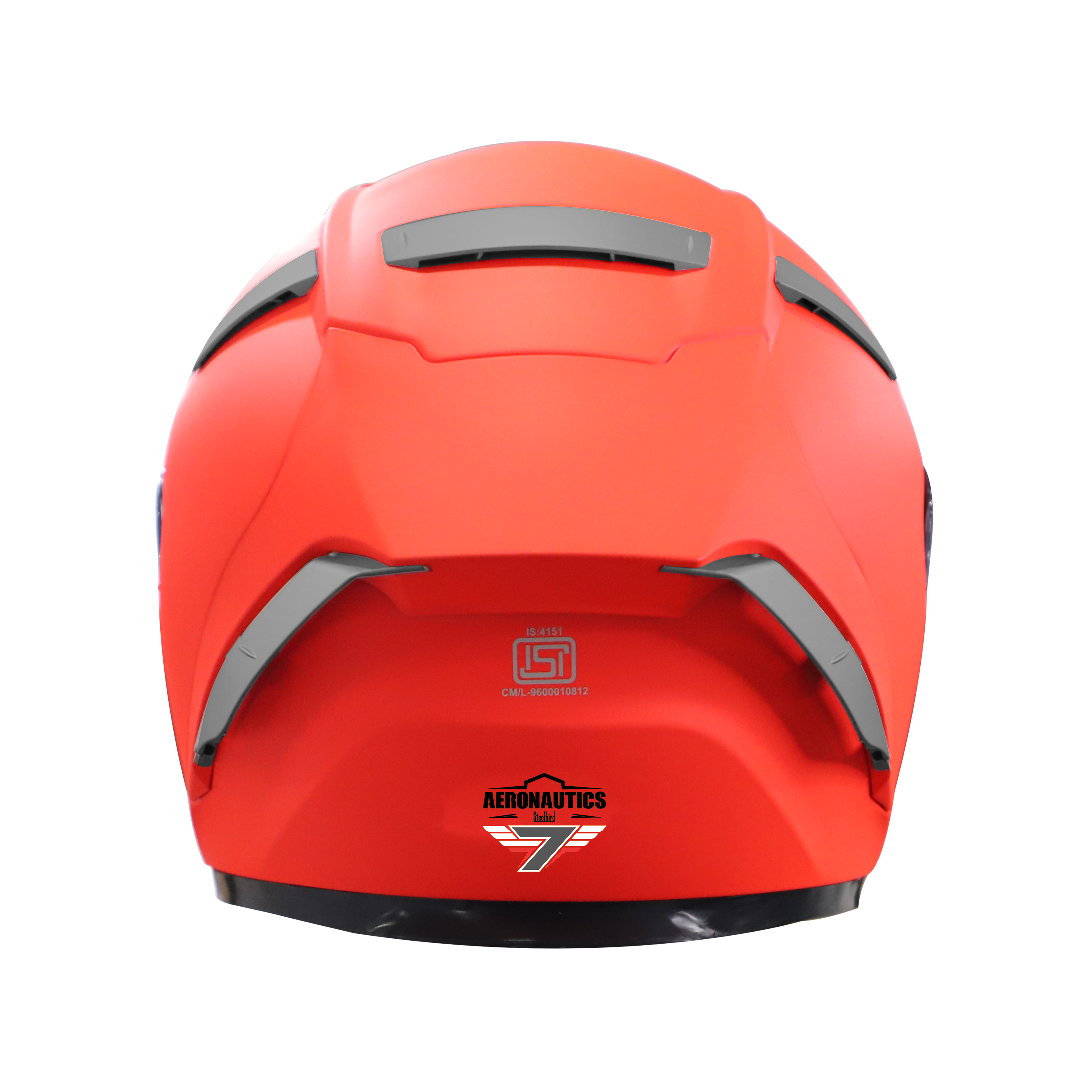 Steelbird SA-2 7Wings Super Aeronautics Full Face Helmet (Glossy Fluo Red With Smoke Visor)