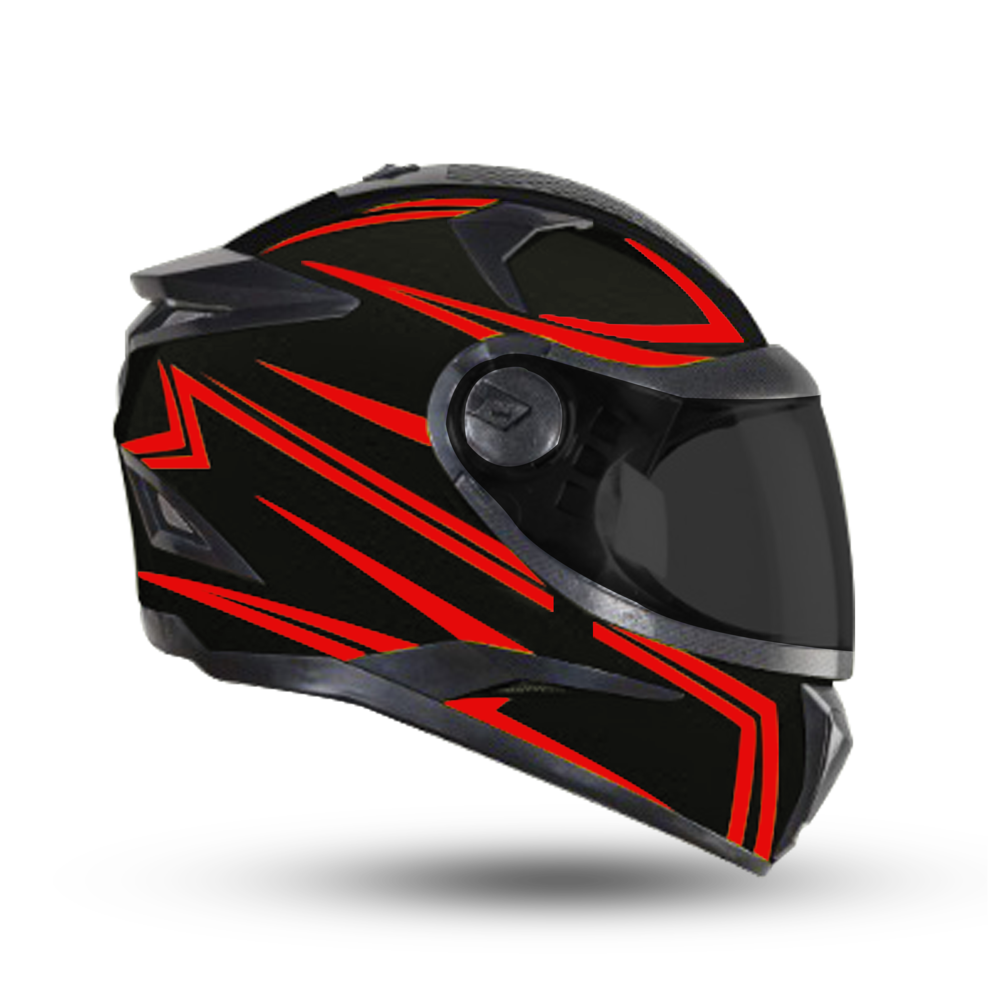Steelbird 7Wings Robot Opt ISI Certified Full Face Helmet With Night Reflective Graphics (Glossy Black Red With Smoke Visor)