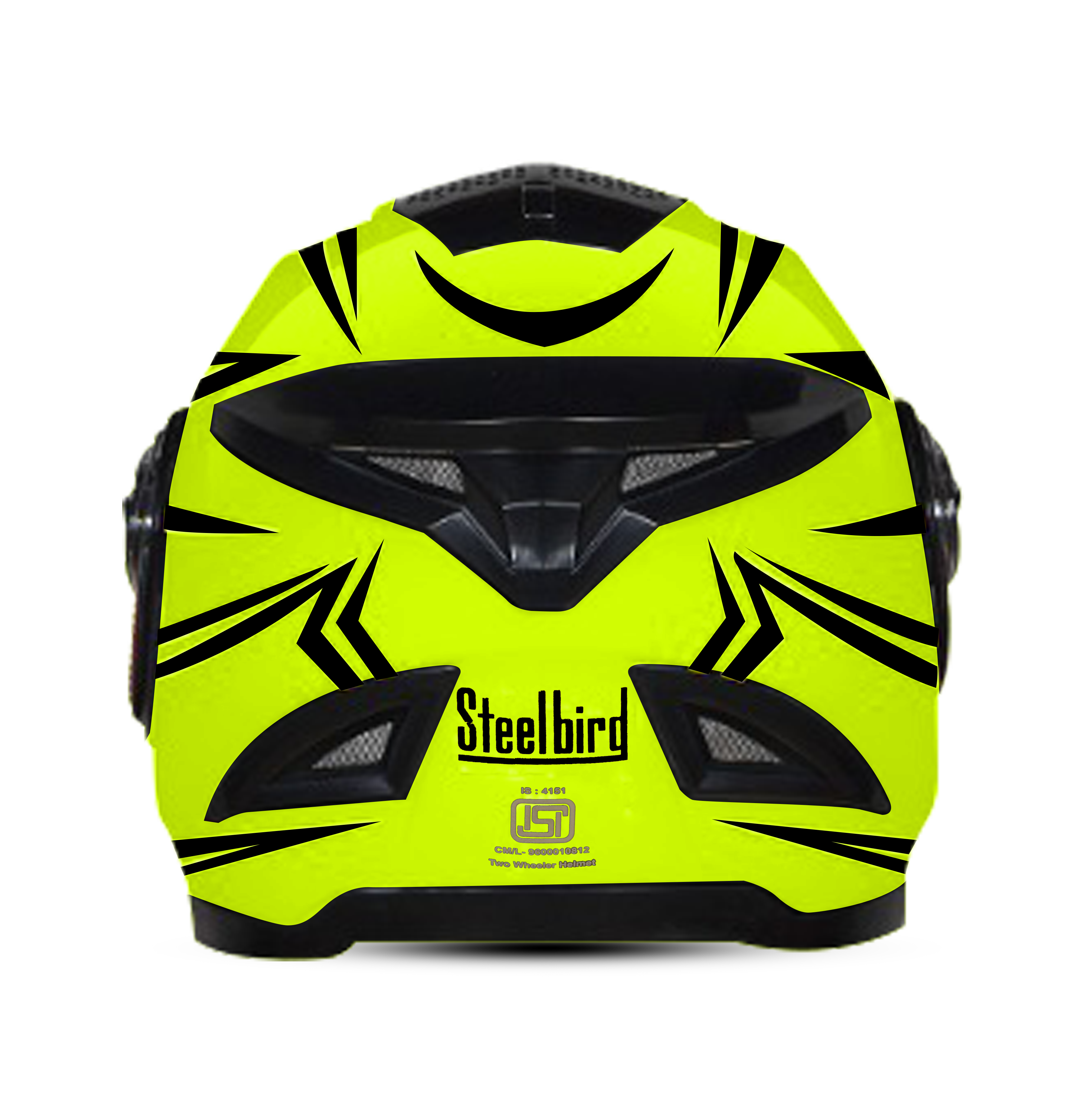 Steelbird 7Wings Robot Opt ISI Certified Full Face Helmet With Night Reflective Graphics (Glossy Fluo Neon Black With Anti Fog Clear Visor)