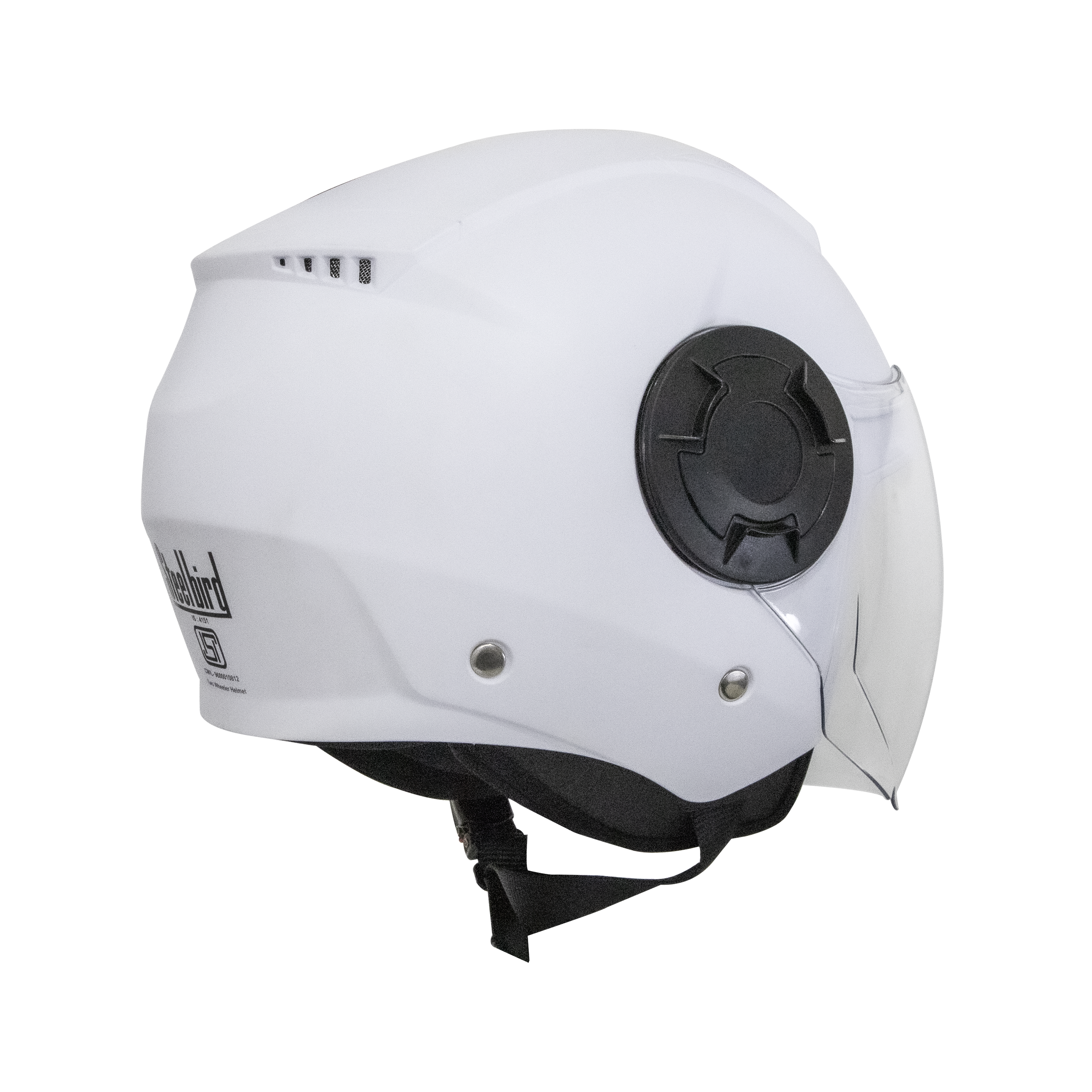Steelbird Baron Open Face Helmet, ISI Certified Helmet (Dashing White With Clear Visor)