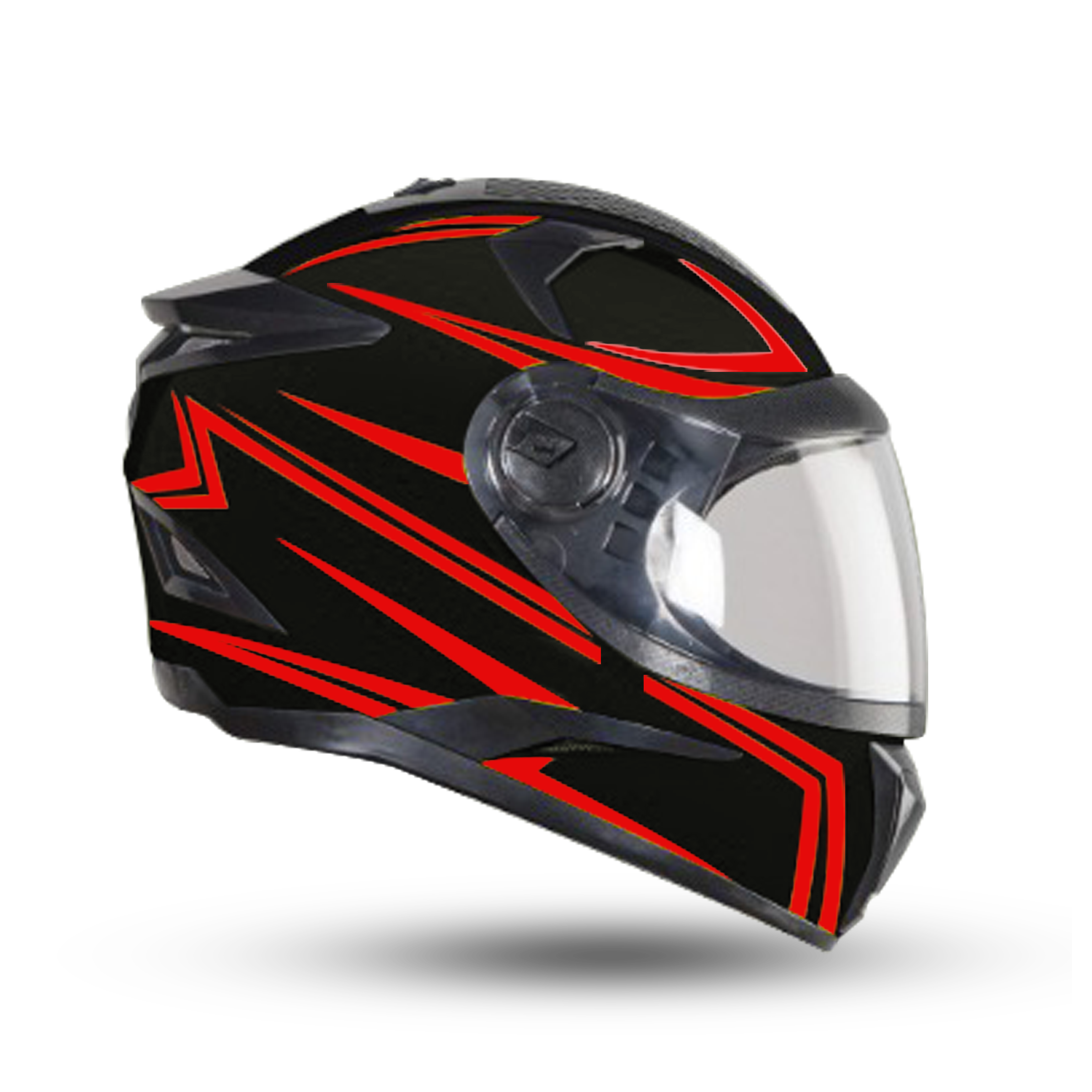 Steelbird 7Wings Robot Opt ISI Certified Full Face Helmet With Night Reflective Graphics (Matt Black Red With Clear Visor)