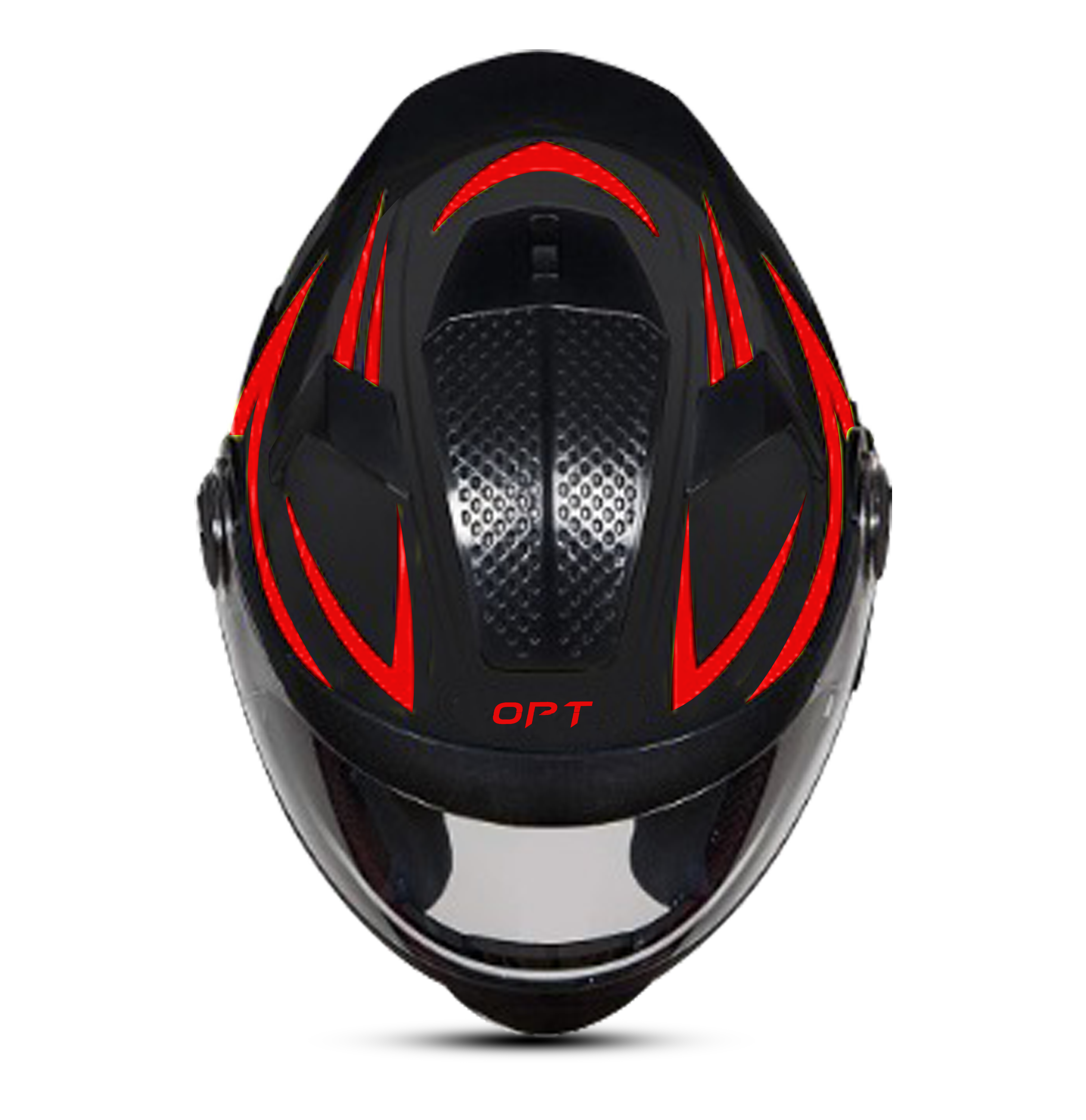Steelbird 7Wings Robot Opt ISI Certified Full Face Helmet With Night Reflective Graphics (Matt Black Red With Clear Visor)