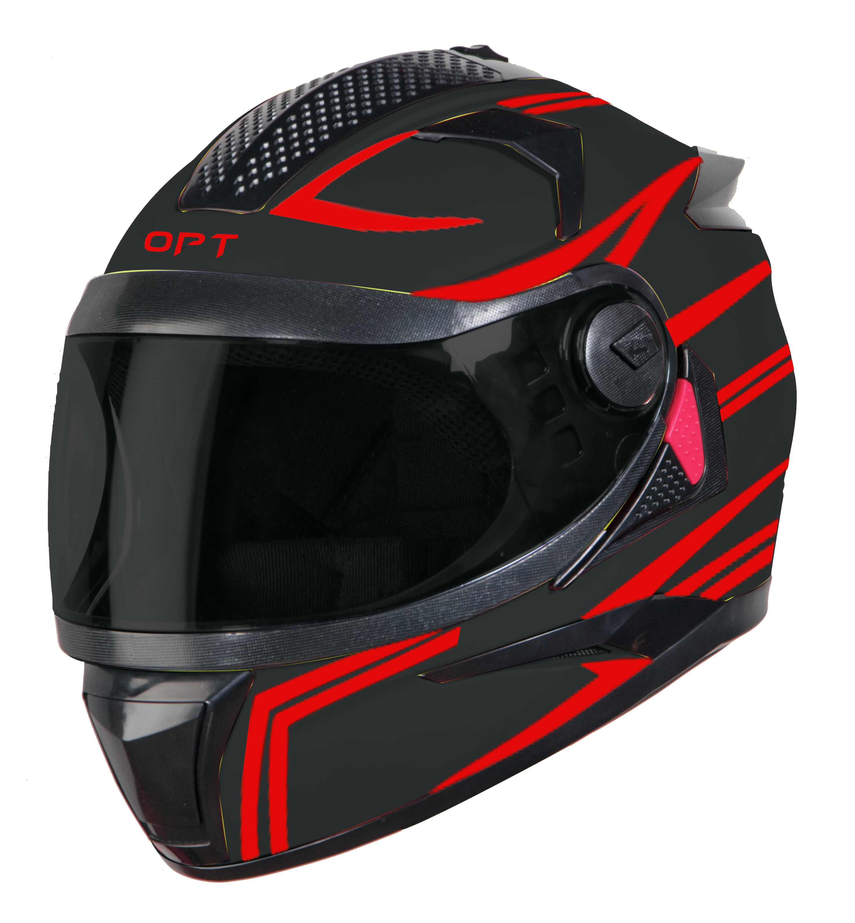 Steelbird 7Wings Robot Opt ISI Certified Full Face Helmet With Night Reflective Graphics (Matt Black Red With Smoke Visor)