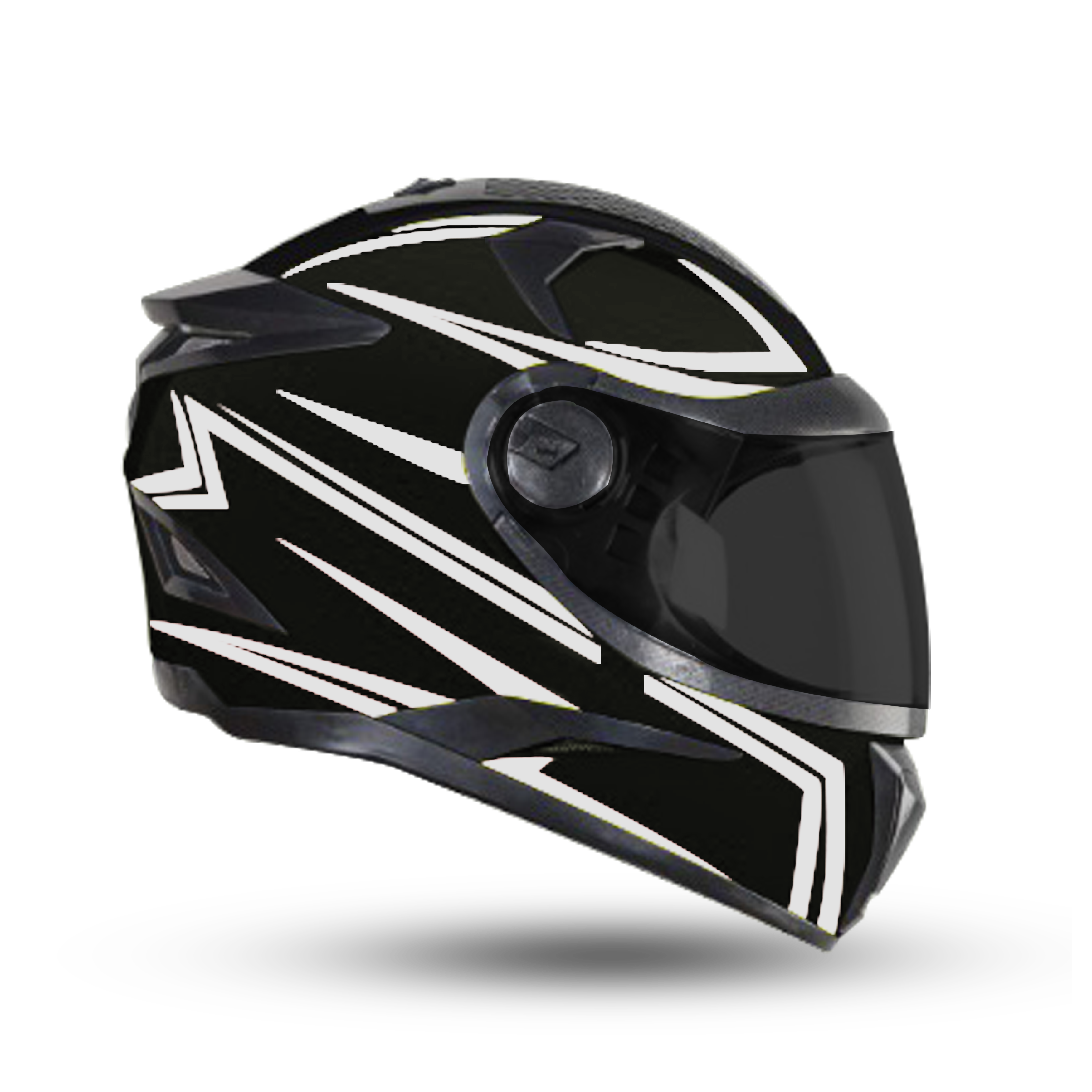 Steelbird 7Wings Robot Opt ISI Certified Full Face Helmet With Night Reflective Graphics (Matt Black Silver With Smoke Visor)