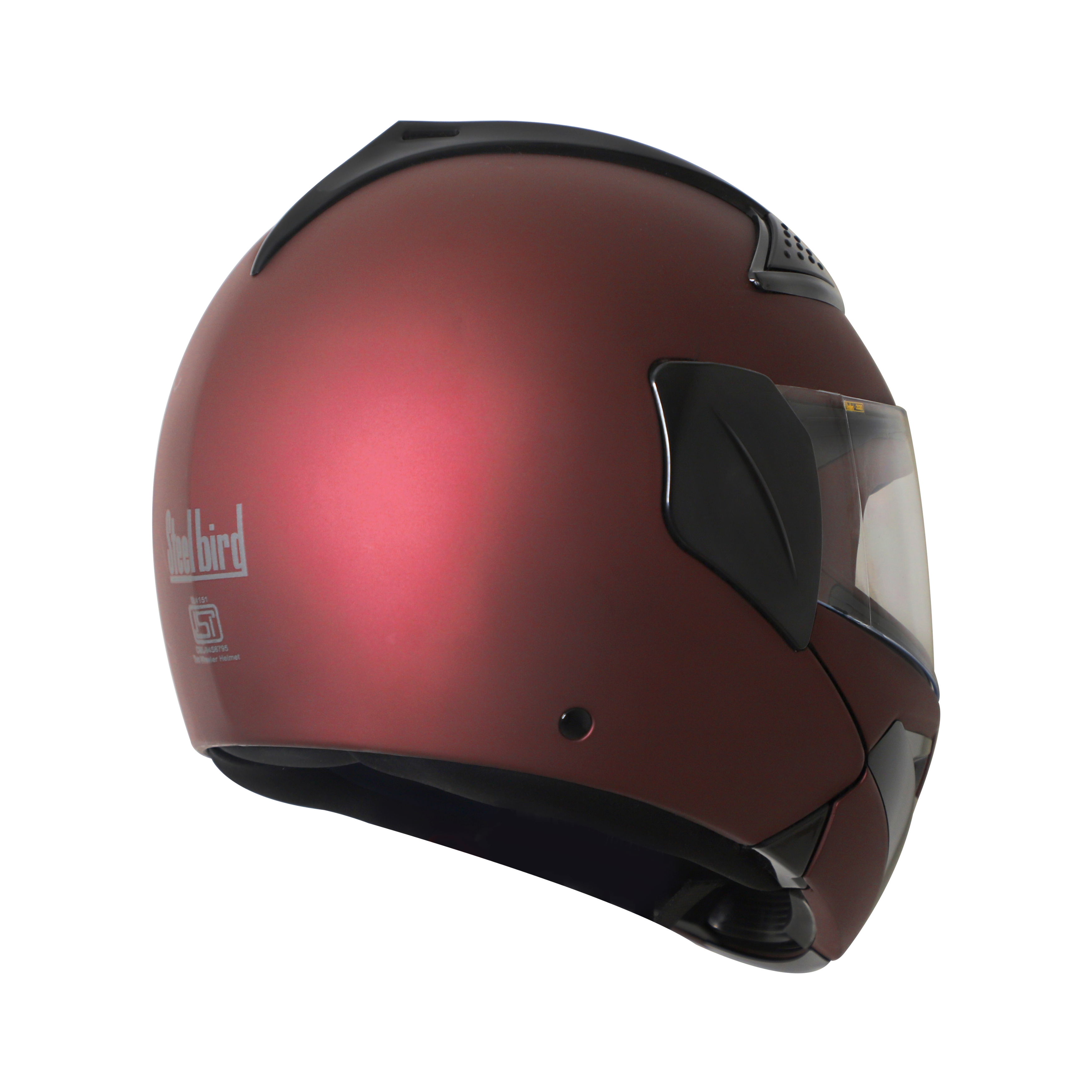 Steelbird SB-34 TRX ISI Certified Flip-Up Helmet For Men And Women (Matt Maroon With Clear Visor)