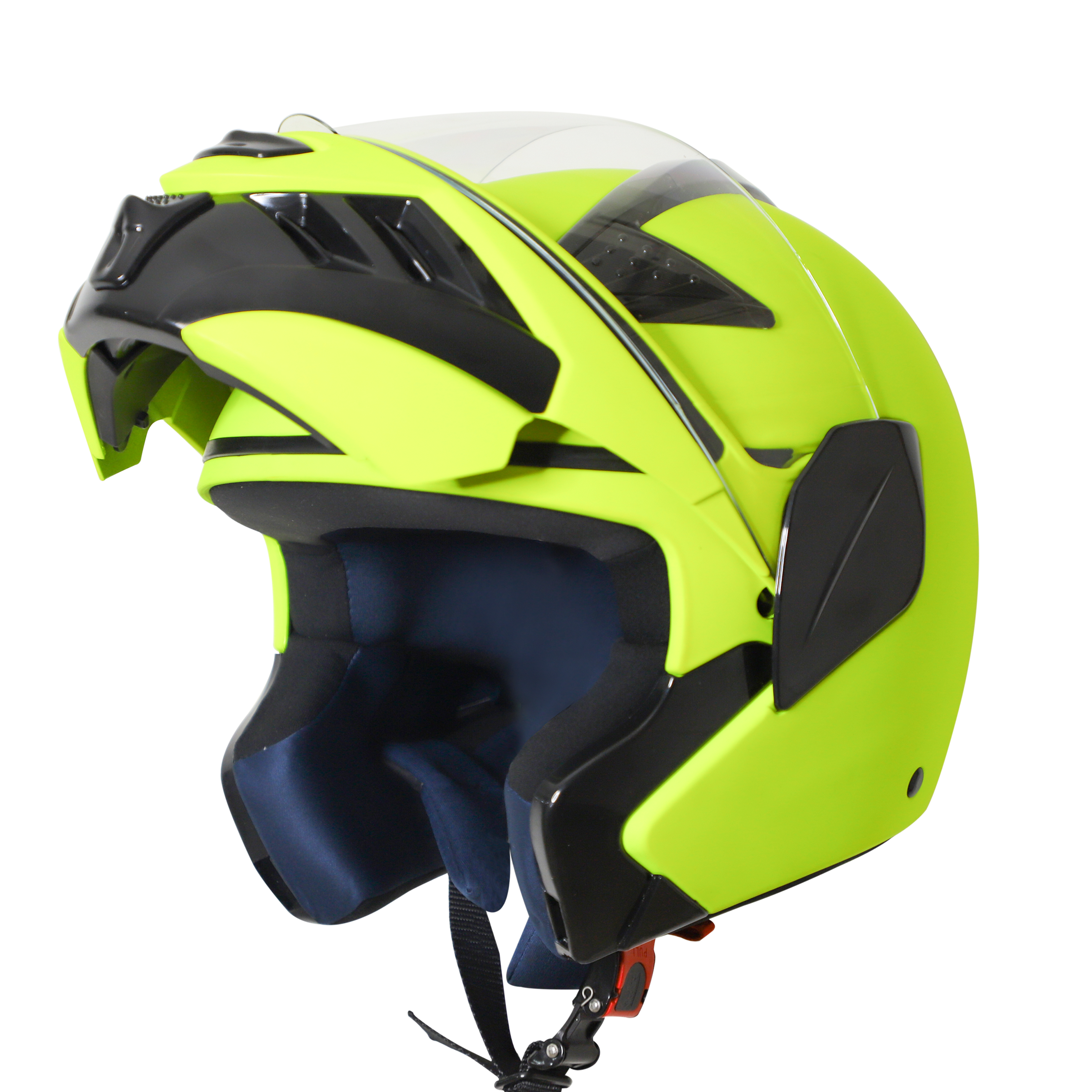 Steelbird SB-34 ISI Certified Flip-Up Helmet For Men And Women (Glossy Fluo Neon With Clear Visor)