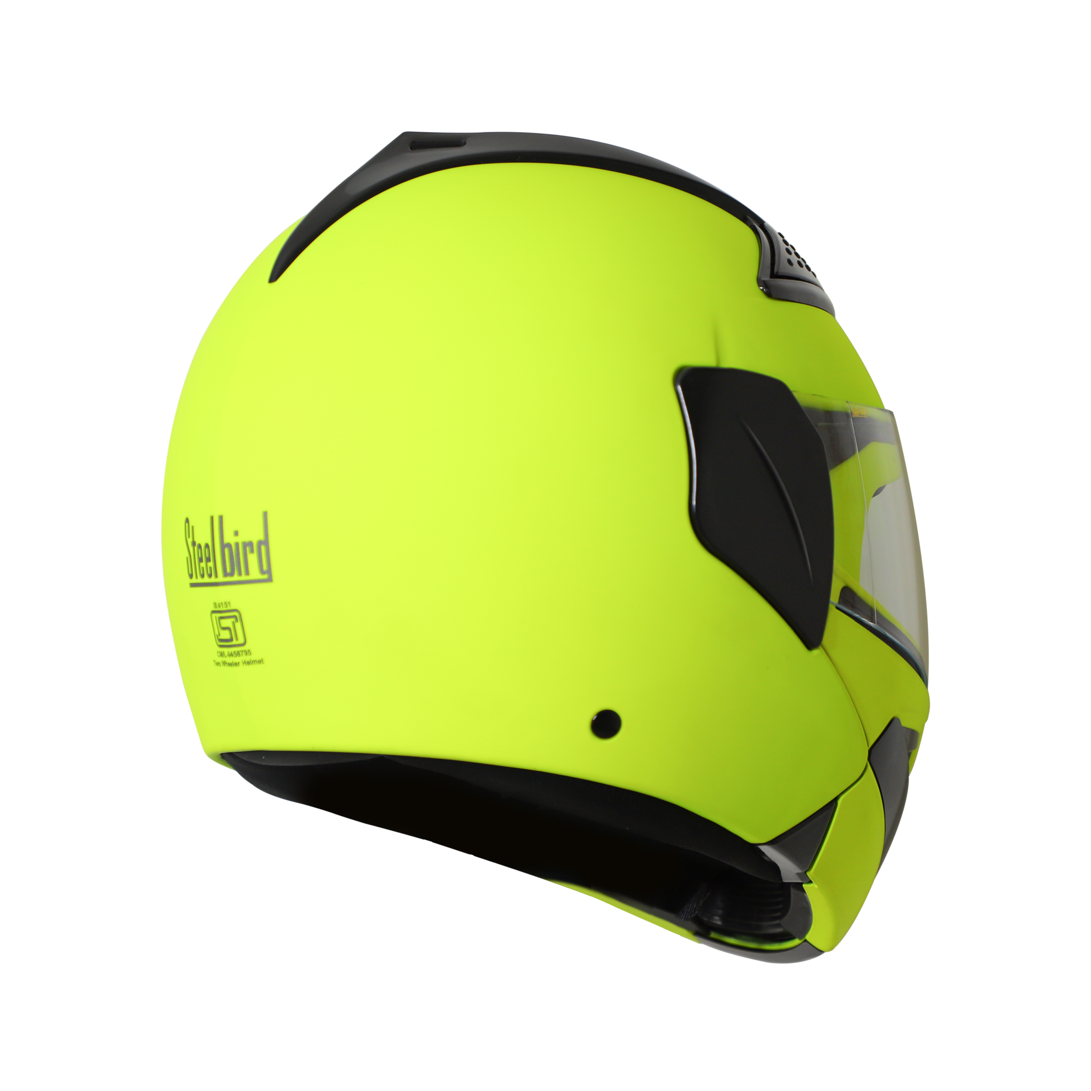 Steelbird SB-34 ISI Certified Flip-Up Helmet For Men And Women (Glossy Fluo Neon With Clear Visor)