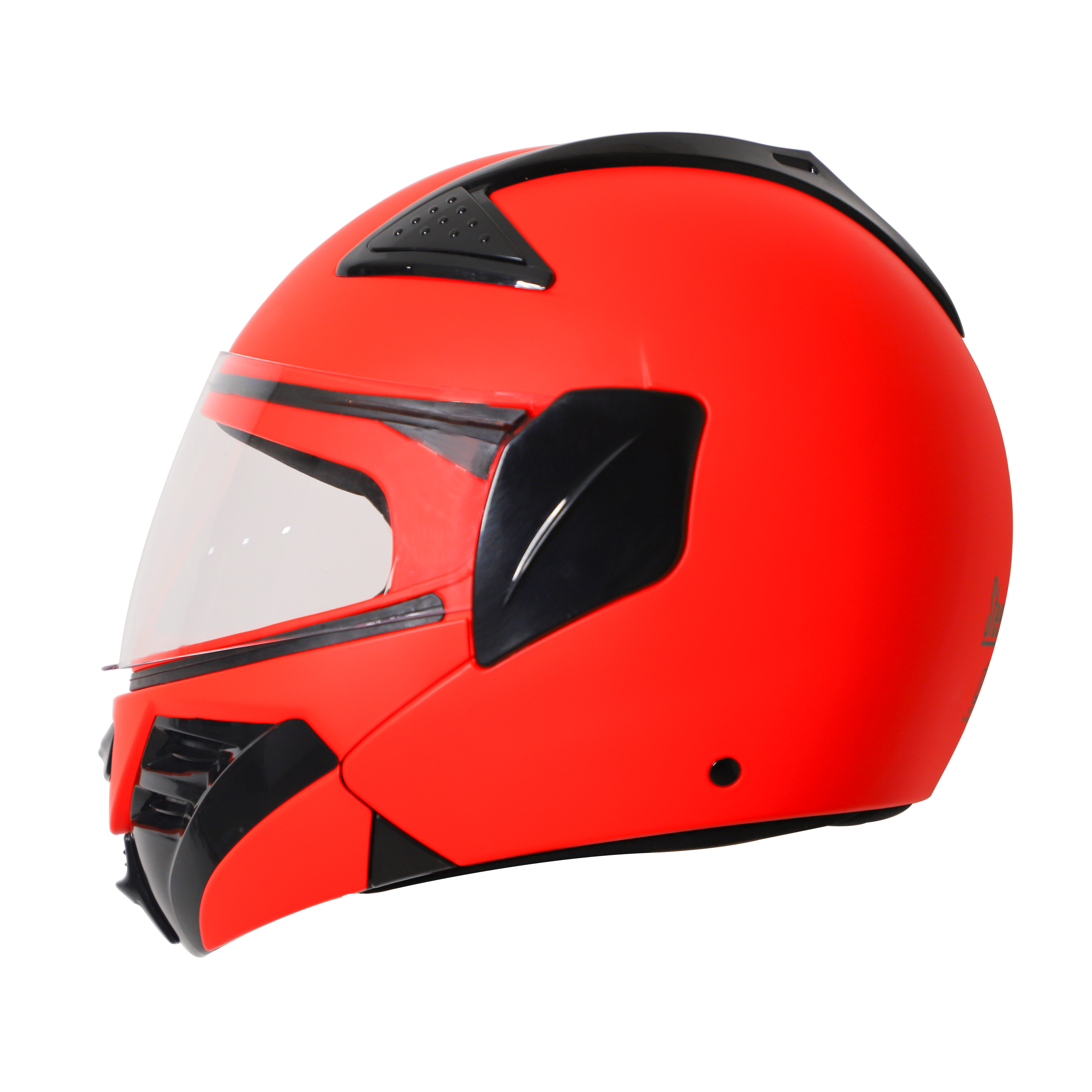 Steelbird SB-34 ISI Certified Flip-Up Helmet For Men And Women (Glossy Fluo Red With Clear Visor)