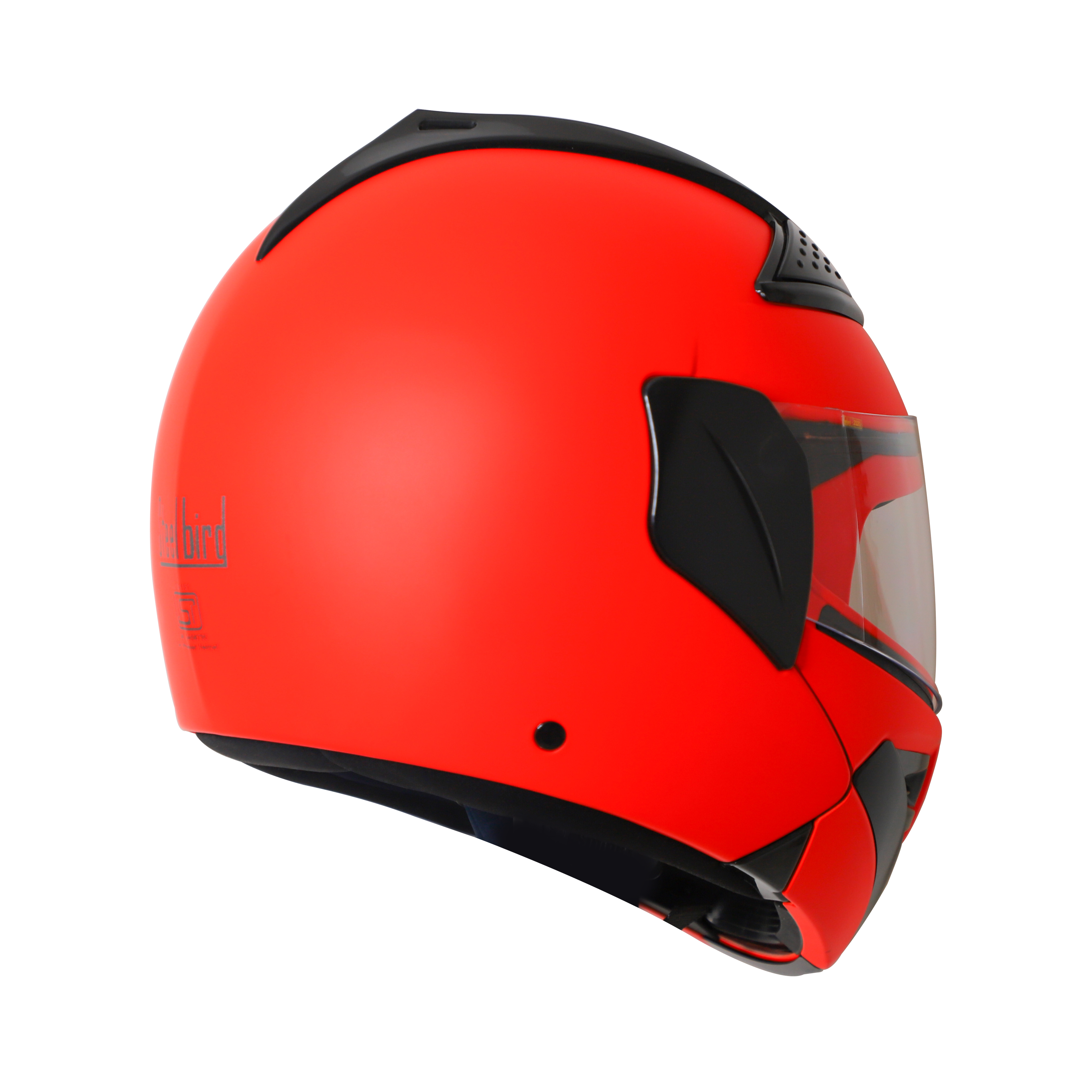 Steelbird SB-34 ISI Certified Flip-Up Helmet For Men And Women (Glossy Fluo Red With Clear Visor)