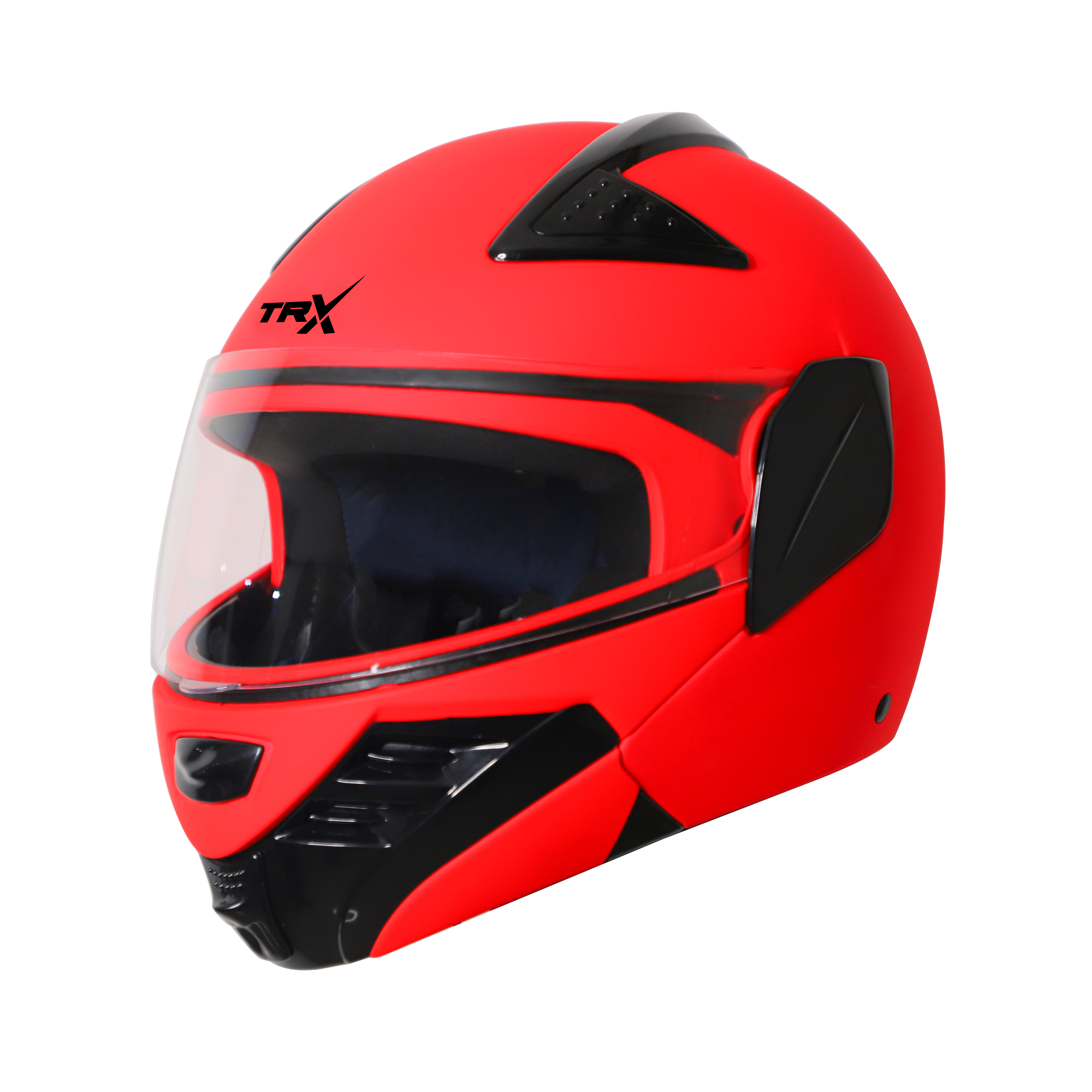 Steelbird SB-34 ISI Certified Flip-Up Helmet For Men And Women (Glossy Fluo Watermelon With Clear Visor)