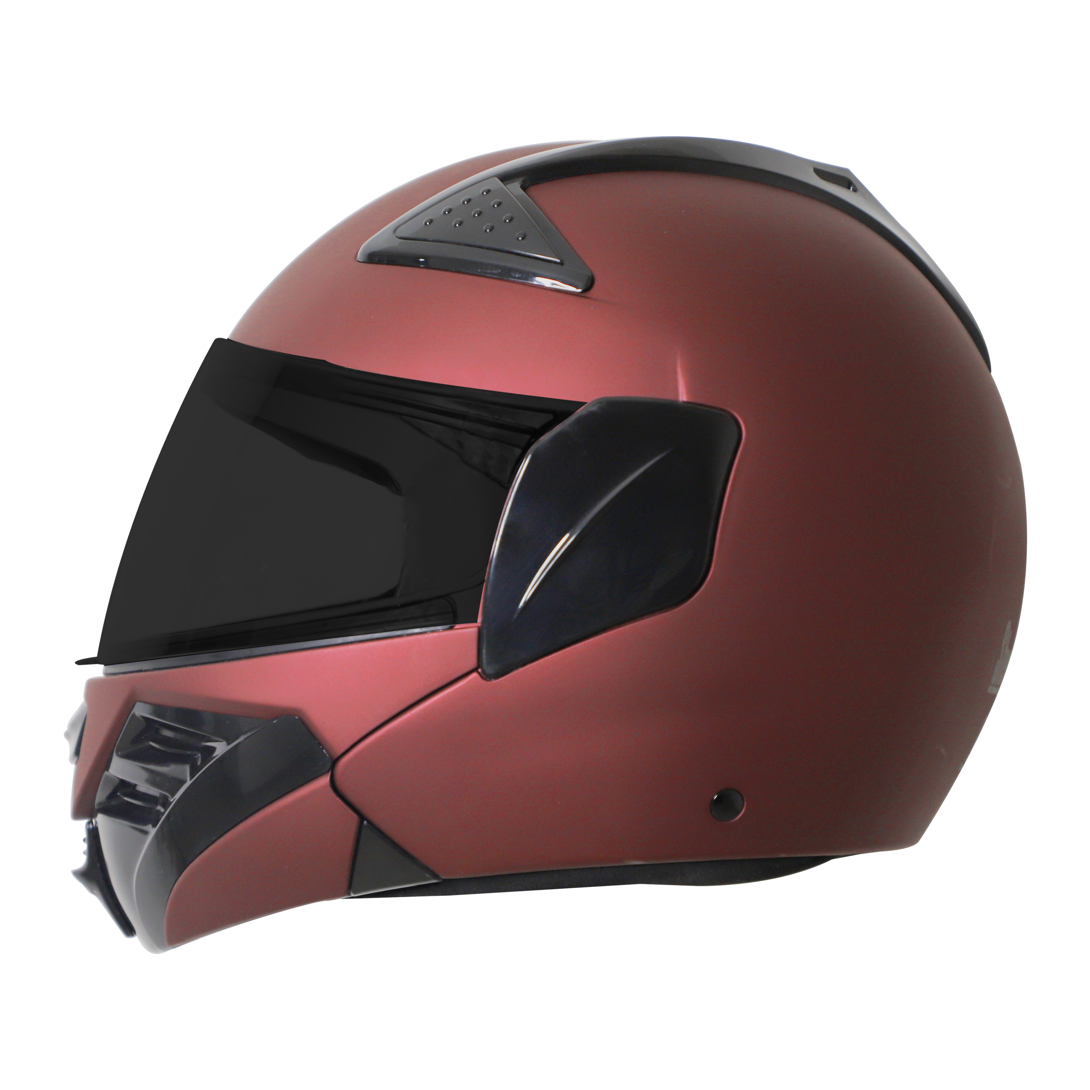 Steelbird SB-34 ISI Certified Flip-Up Helmet For Men And Women (Matt Maroon With Smoke Visor)