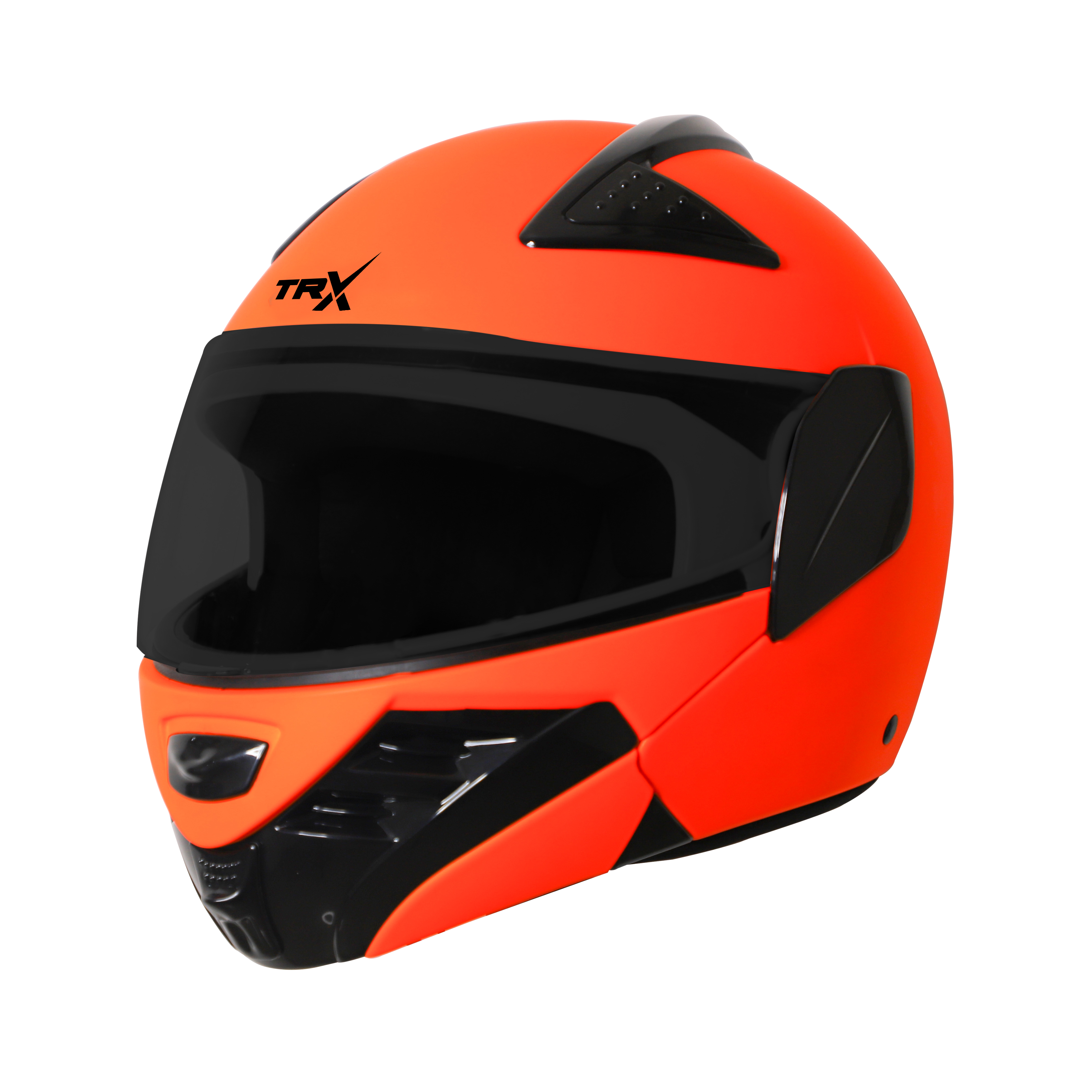 Steelbird SB-34 ISI Certified Flip-Up Helmet For Men And Women (Glossy Fluo Orange With Smoke Visor)