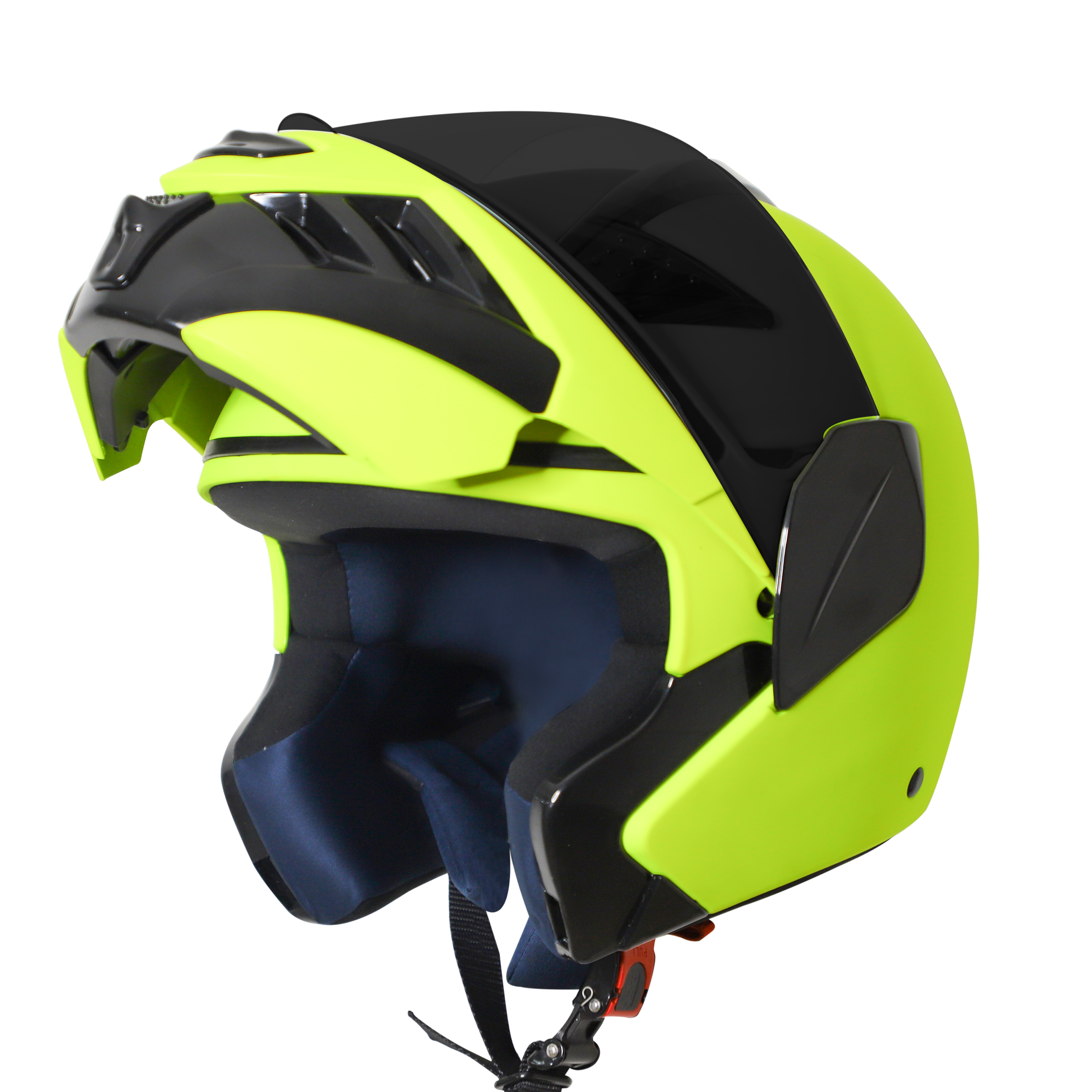 Steelbird SB-34 ISI Certified Flip-Up Helmet For Men And Women (Glossy Fluo Neon With Smoke Visor)