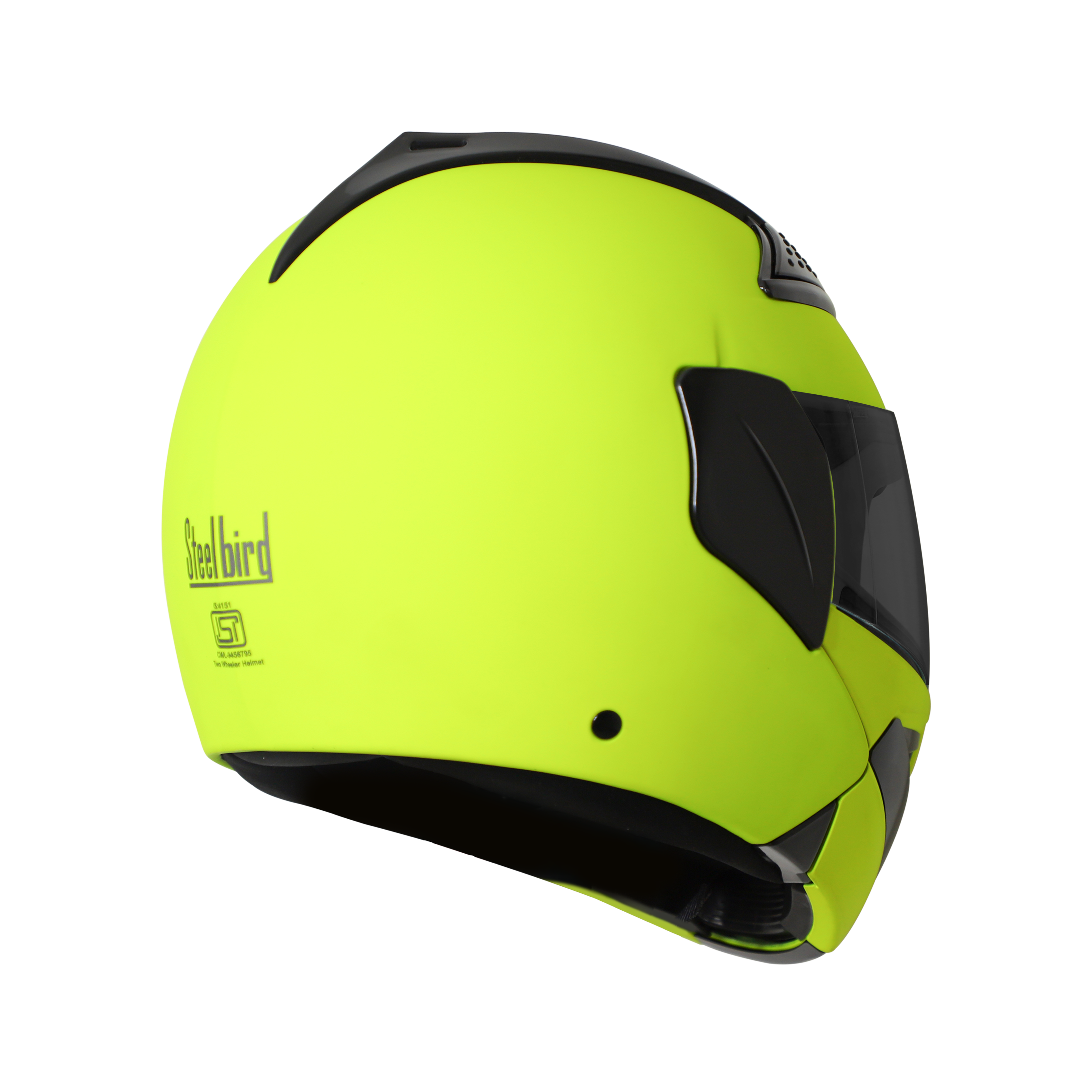 Steelbird SB-34 ISI Certified Flip-Up Helmet For Men And Women (Glossy Fluo Neon With Smoke Visor)