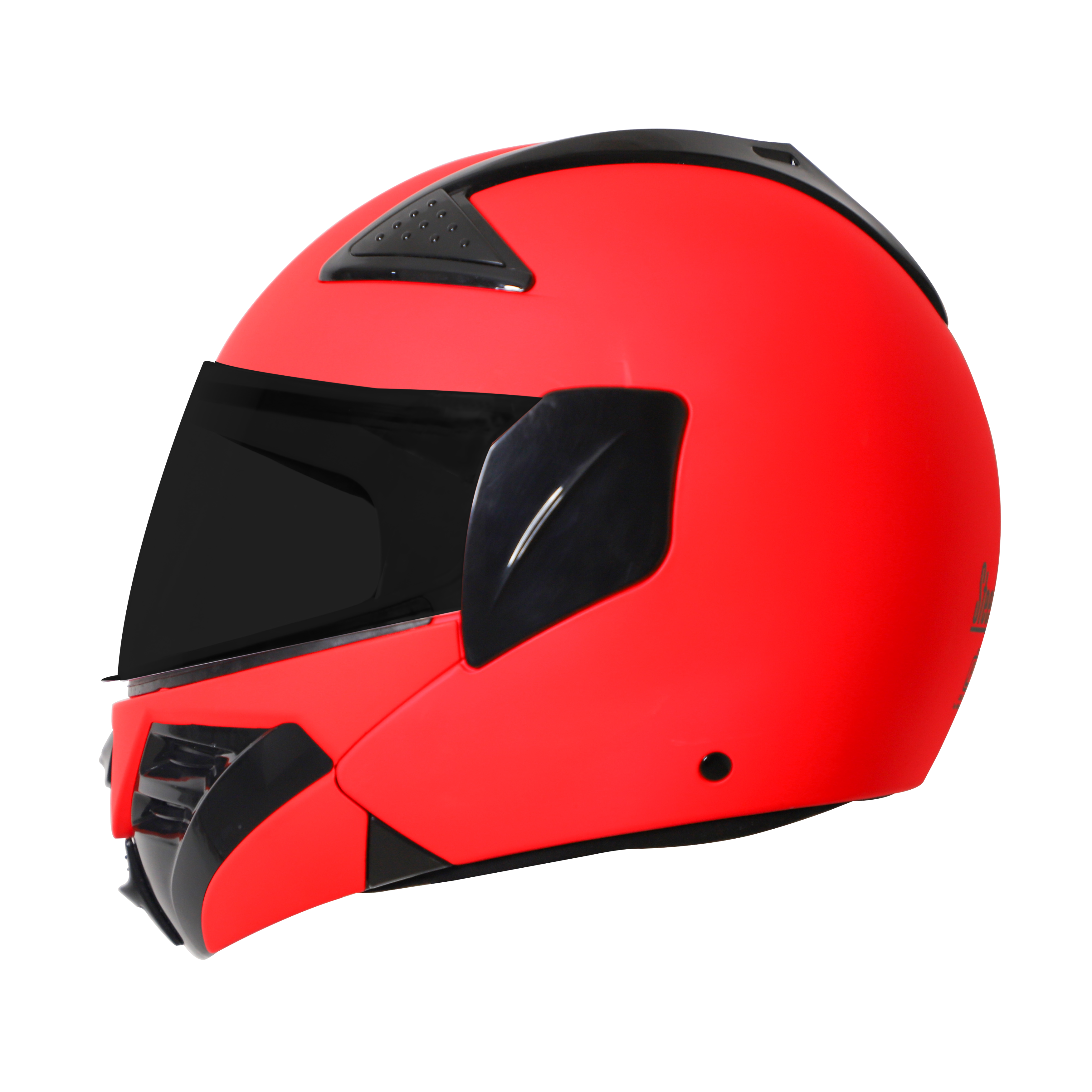 Steelbird SB-34 ISI Certified Flip-Up Helmet For Men And Women (Glossy Fluo Watermelon With Smoke Visor)