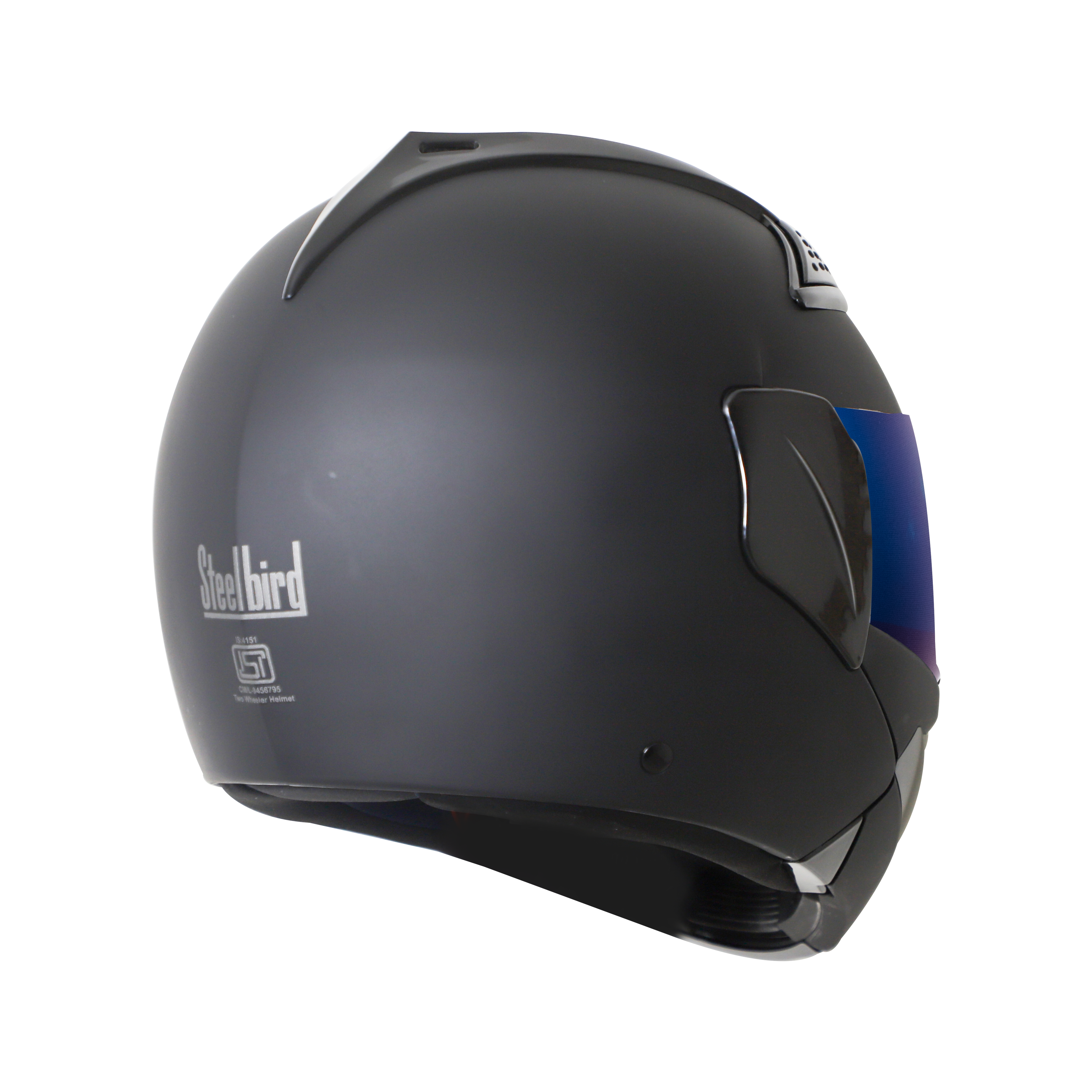  Steelbird SB-34 TRX ISI Certified Flip-Up Helmet For Men And Women (Matt Axis Grey With Chrome Blue Visor)