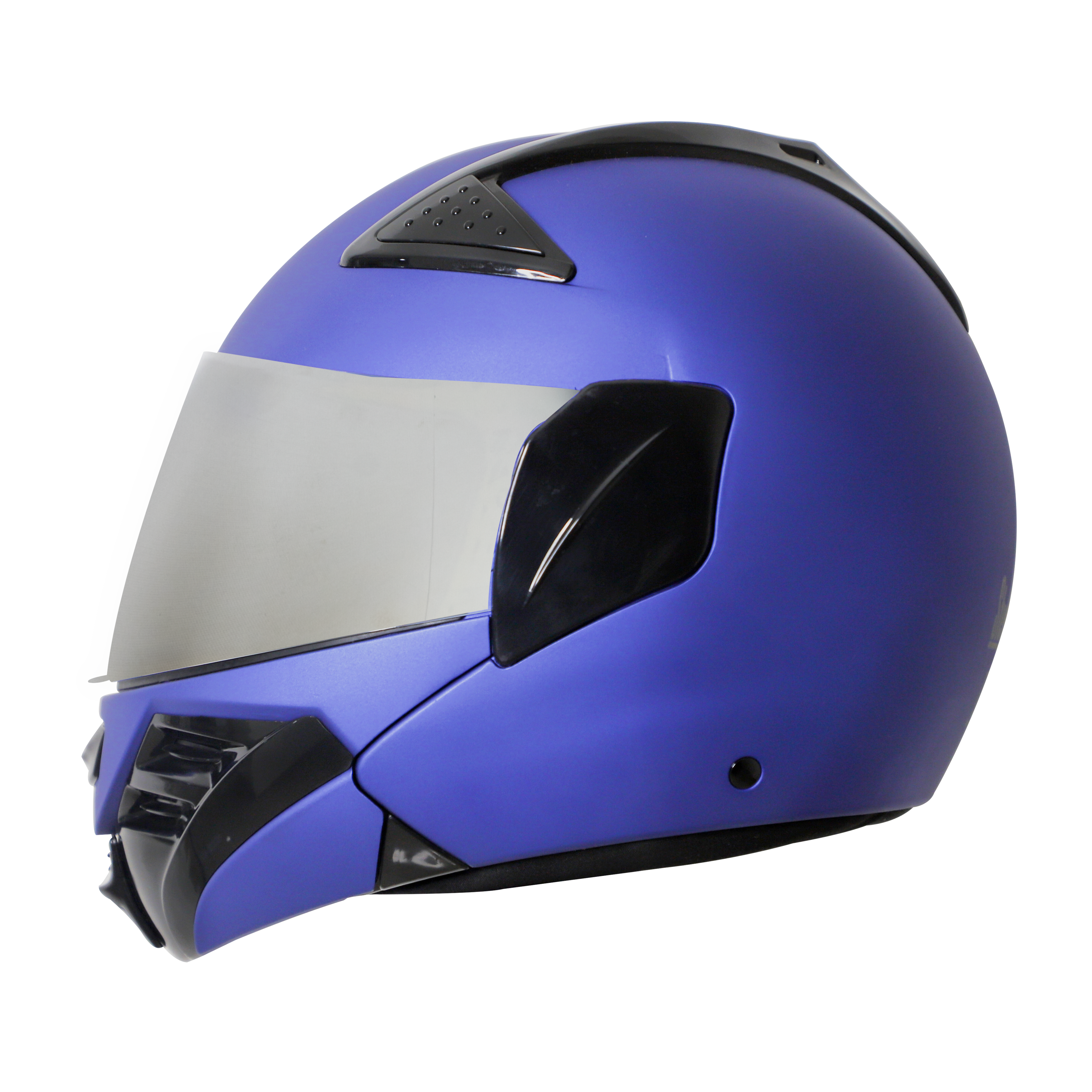 Steelbird SB-34 TRX ISI Certified Flip-Up Helmet For Men And Women (Matt Y.Blue With Chrome Silver Visor)