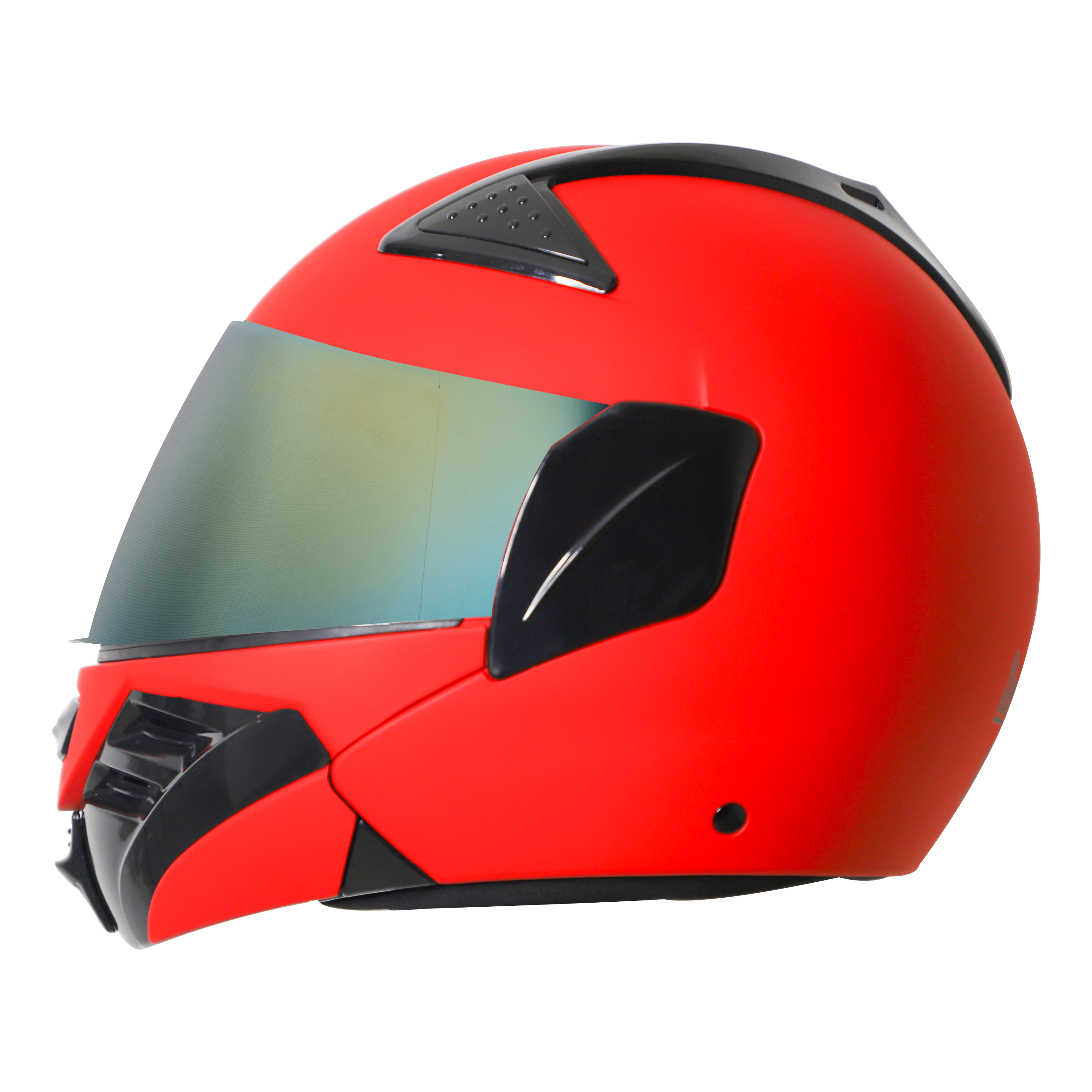 Steelbird SB-34 TRX ISI Certified Flip-Up Helmet For Men And Women (Matt Sports Red With Chrome Gold Visor)