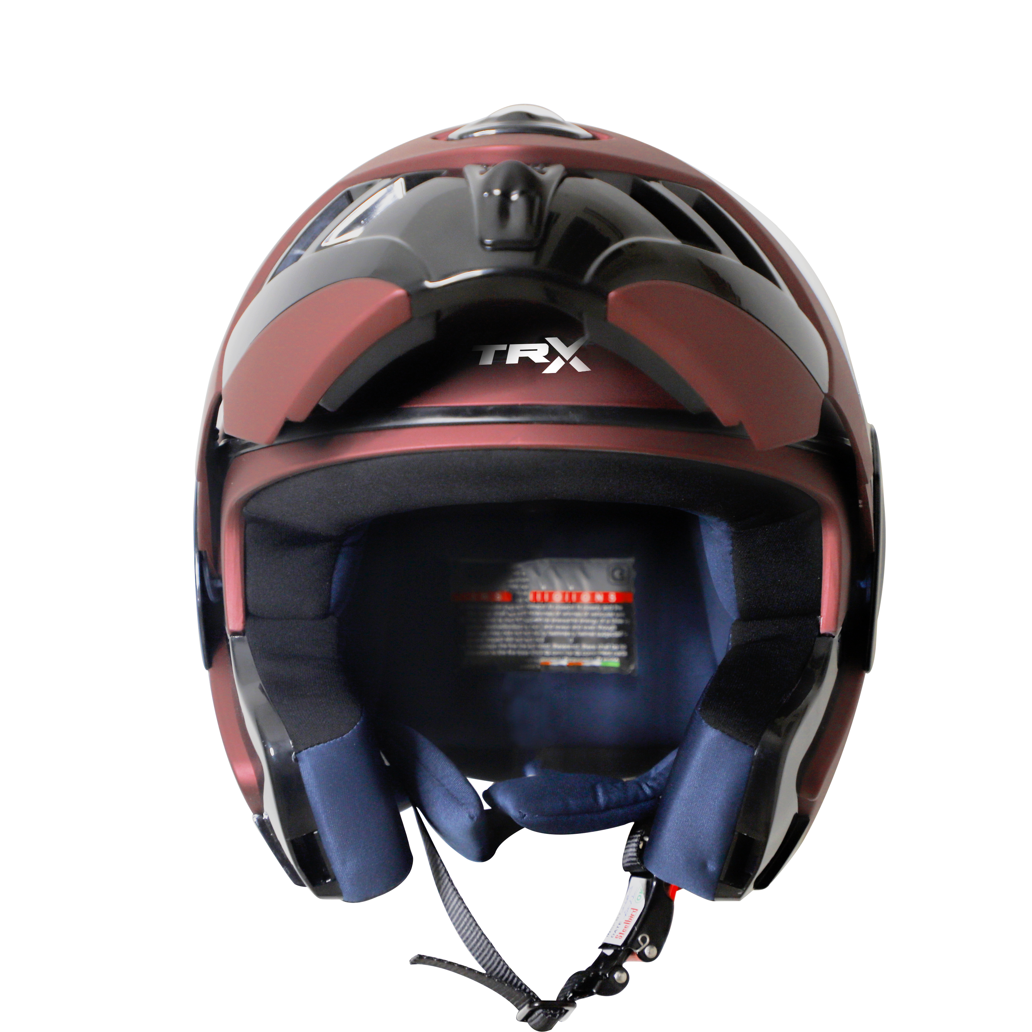 Steelbird SB-34 TRX ISI Certified Flip-Up Helmet For Men And Women (Matt Maroon With Chrome Silver Visor)