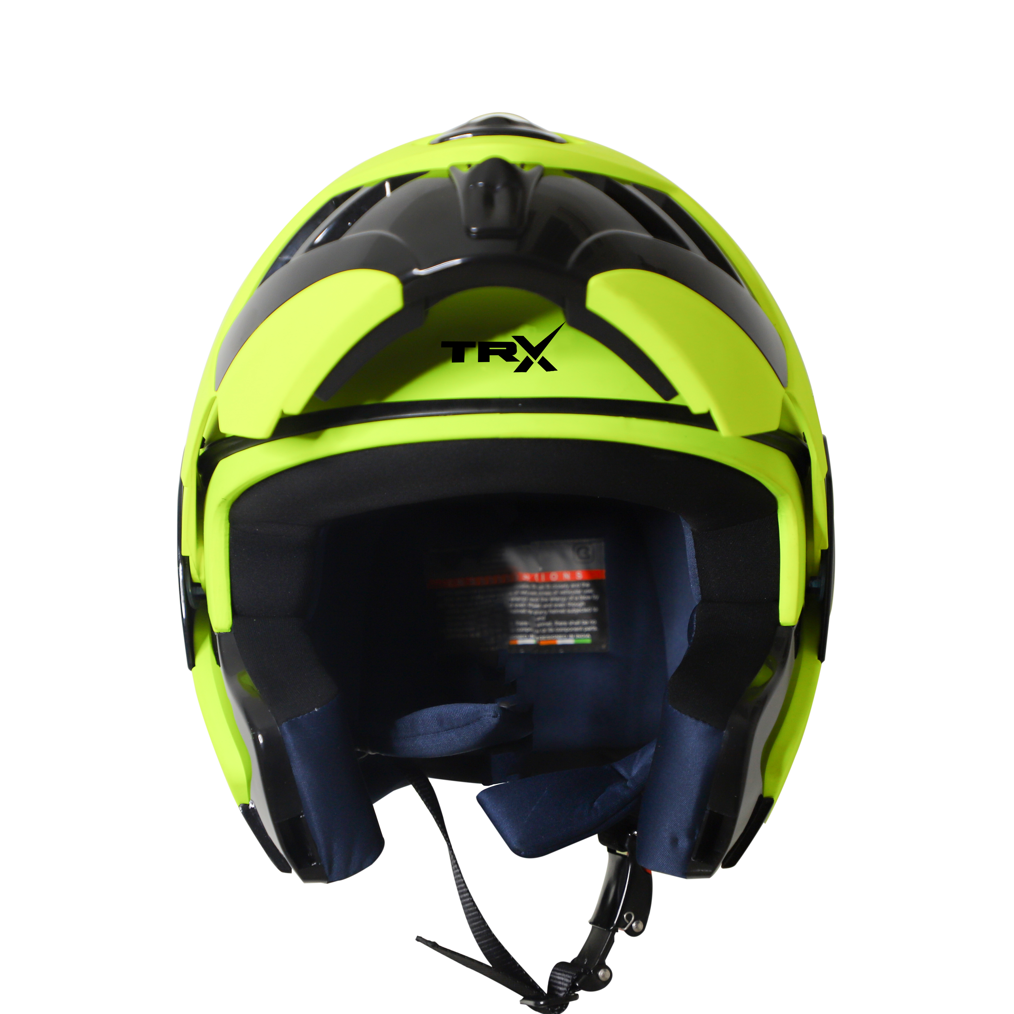Steelbird SB-34 ISI Certified Flip-Up Helmet For Men And Women (Glossy Fluo Neon With Chrome Blue Visor)