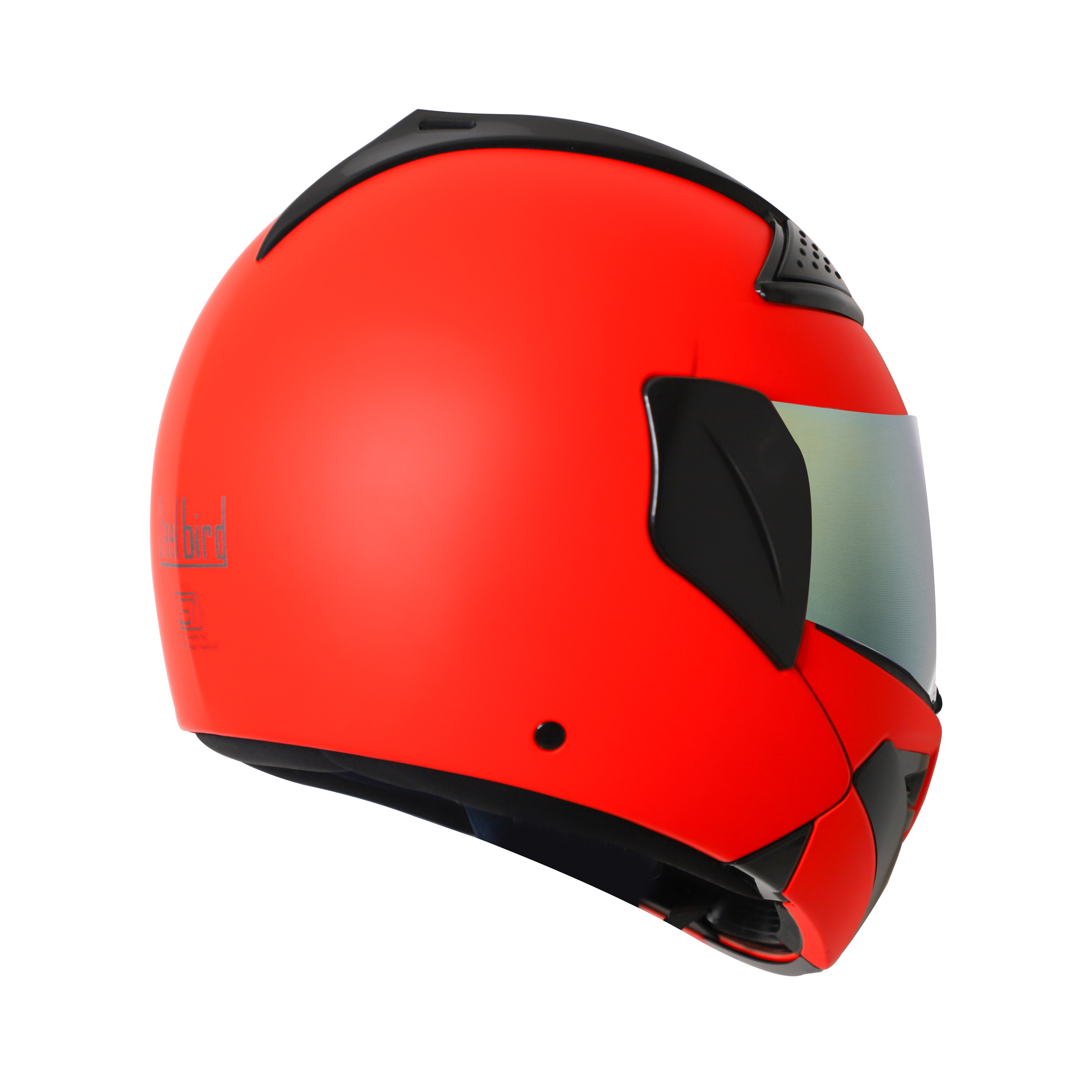 Steelbird SB-34 ISI Certified Flip-Up Helmet For Men And Women (Glossy Fluo Red With Chrome Gold Visor)
