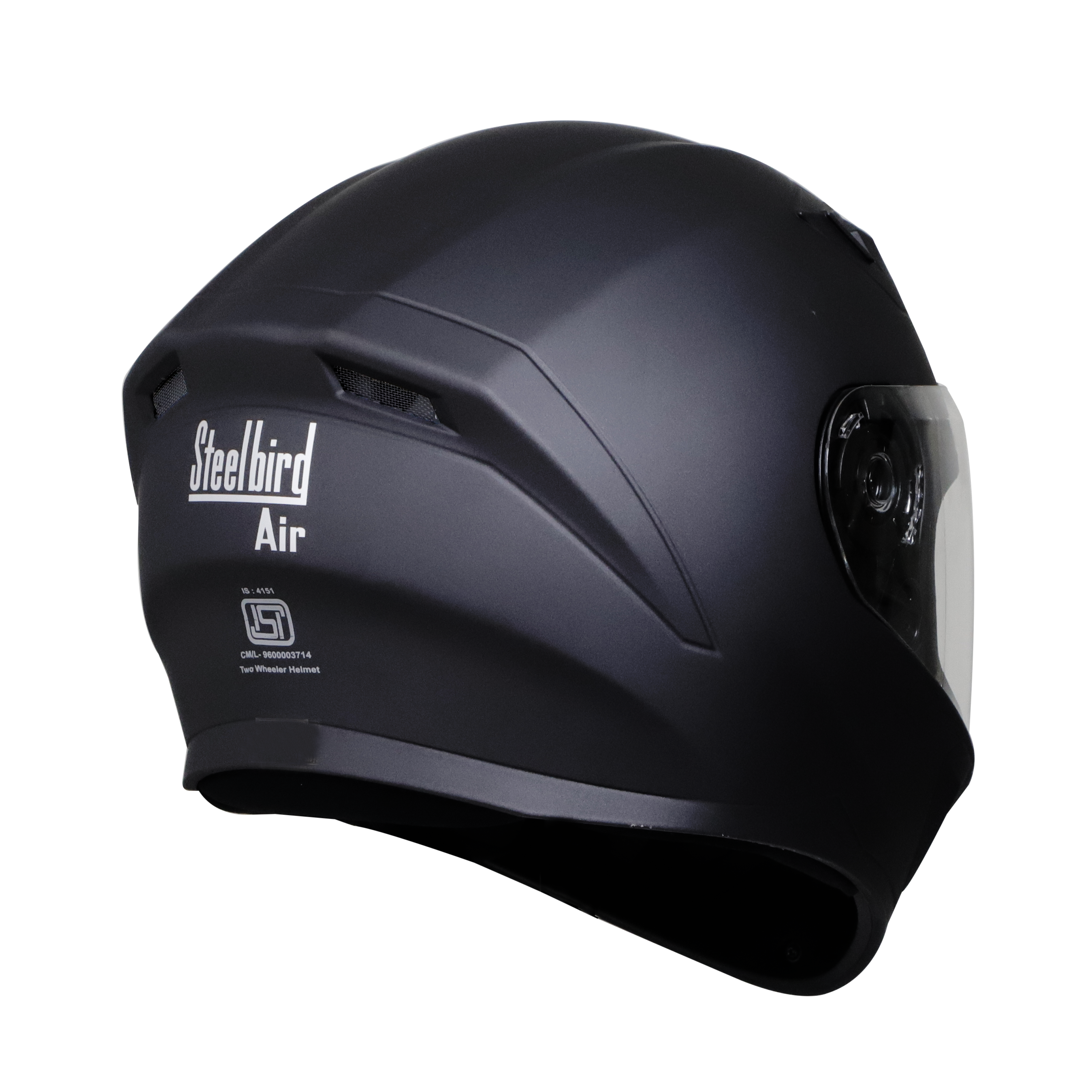 Steelbird SBA-21 GT Full Face ISI Certified Helmet (Glossy Black With Clear Visor)