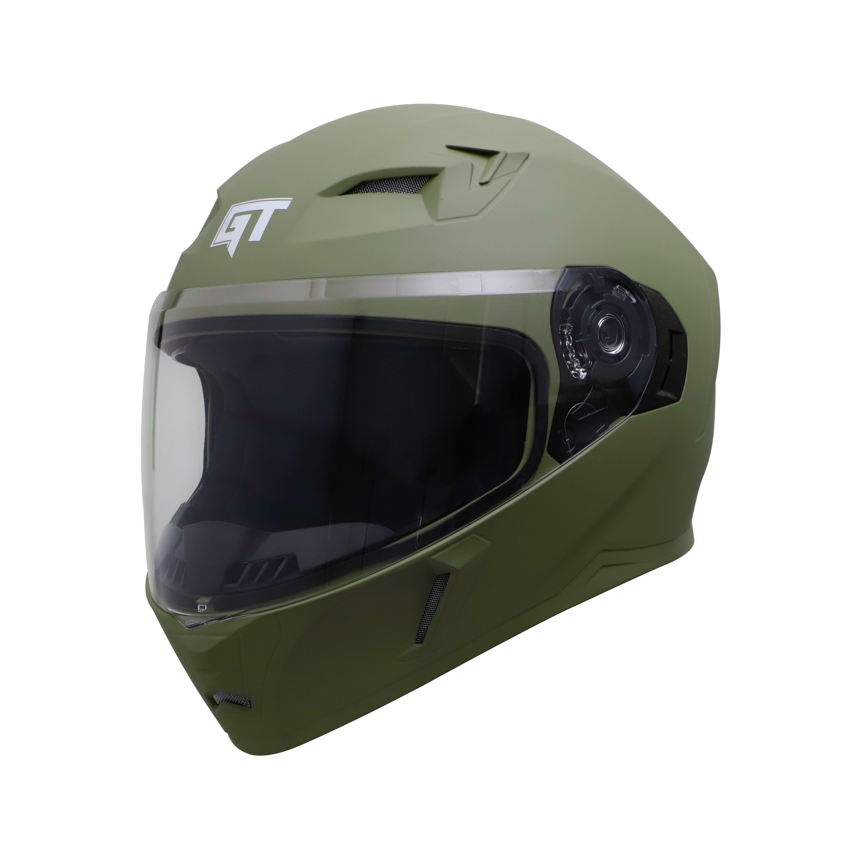 Steelbird SBA-21 GT Full Face ISI Certified Helmet (Matt Battle Green with Clear Visor)
