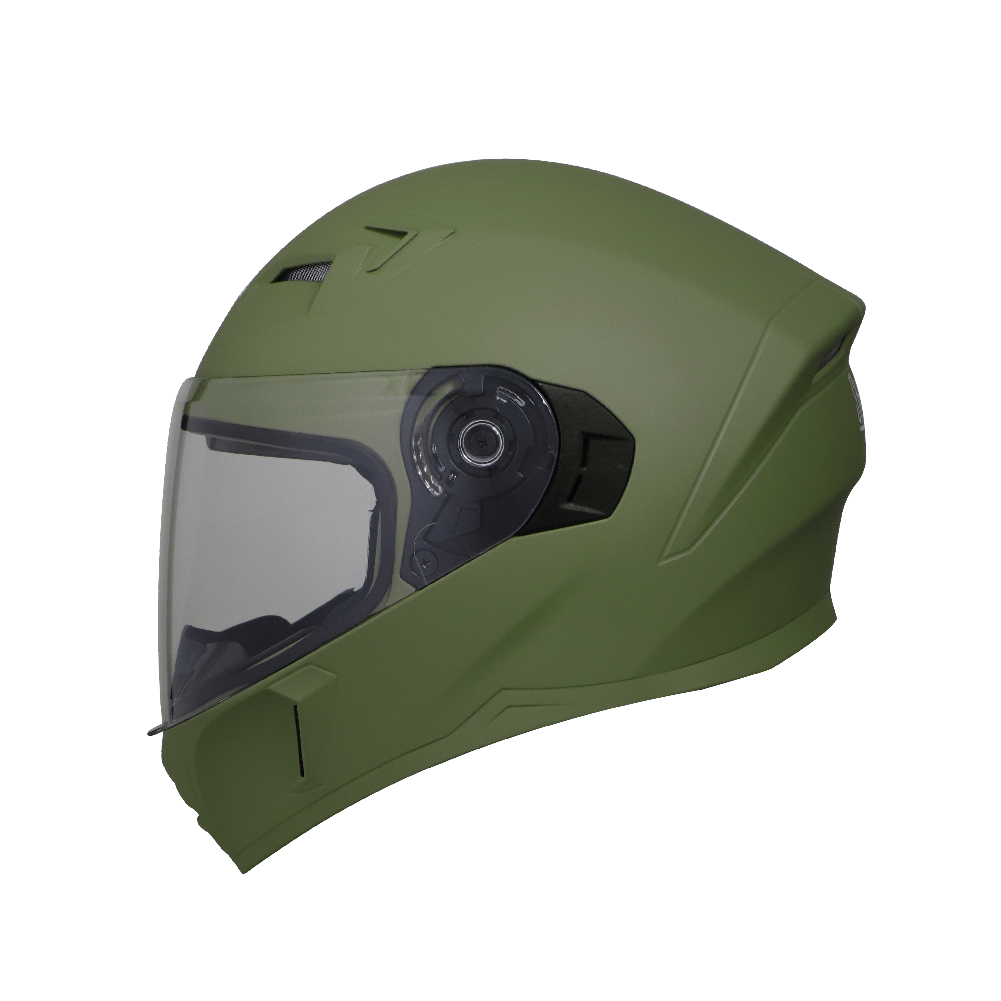 Steelbird SBA-21 GT Full Face ISI Certified Helmet (Matt Battle Green With Clear Visor)
