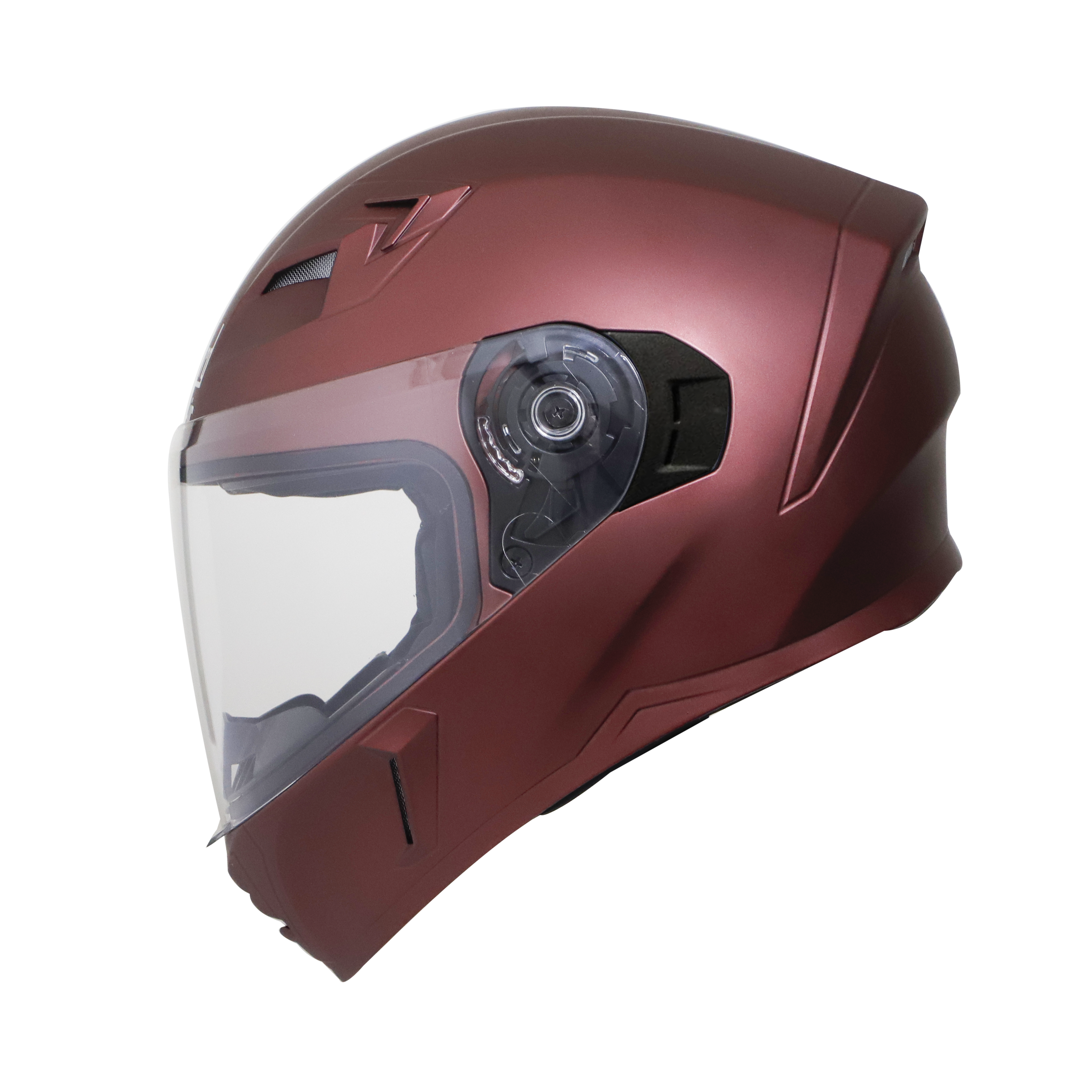 Steelbird SBA-21 GT Full Face ISI Certified Helmet (Matt Maroon With Clear Visor)