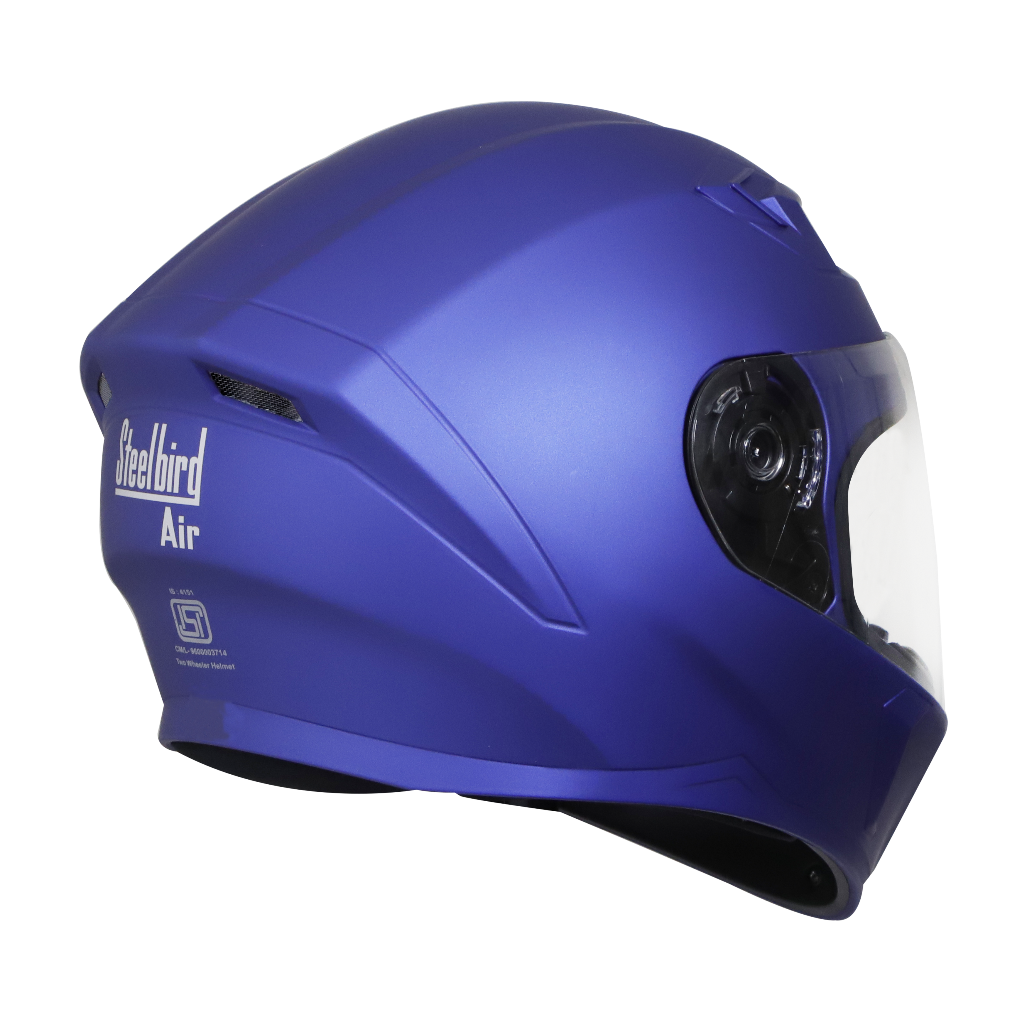 Steelbird SBA-21 GT Full Face ISI Certified Helmet (Matt Y. Blue With Clear Visor)