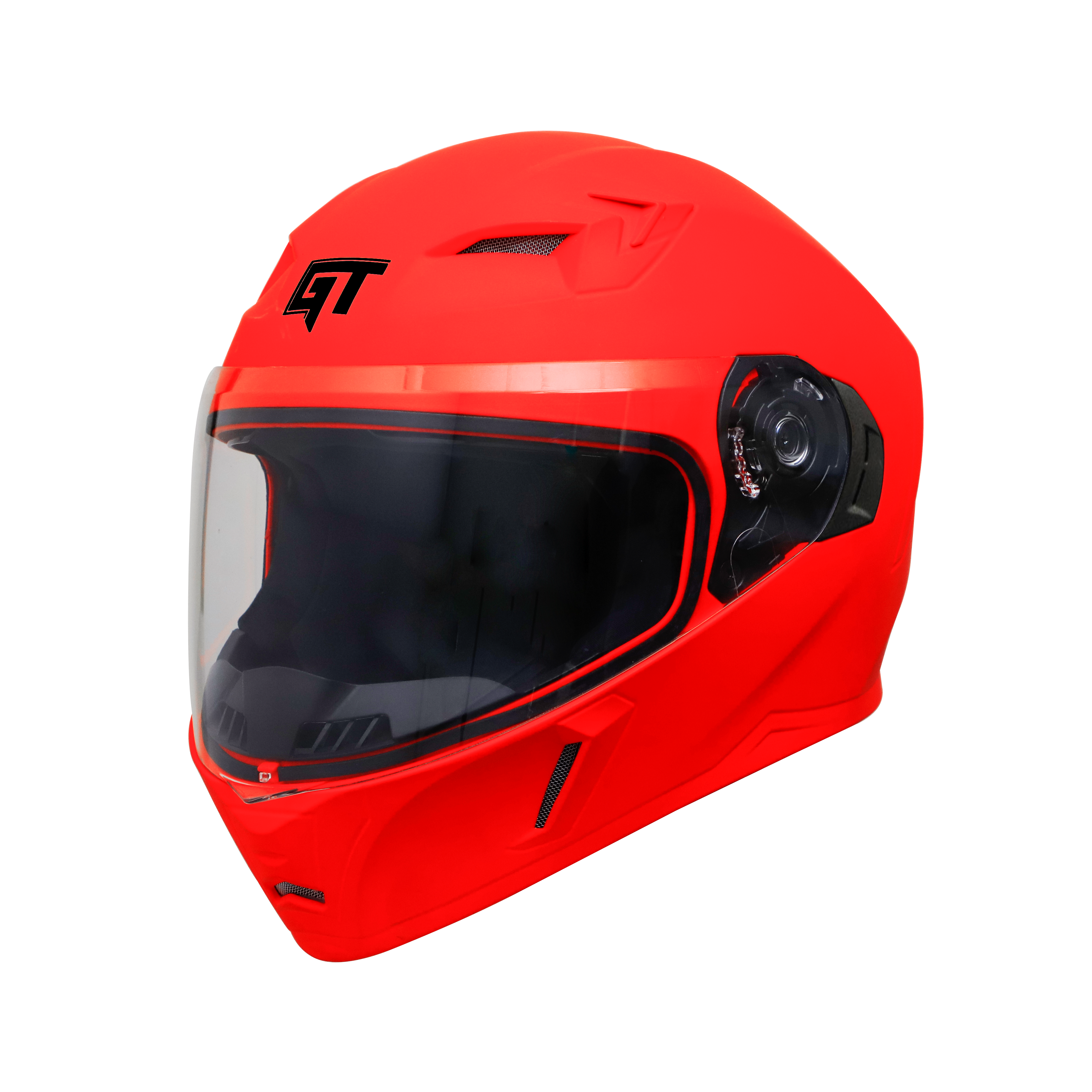 Steelbird SBA-21 GT Full Face ISI Certified Helmet (Glossy Fluo Red With Clear Visor)