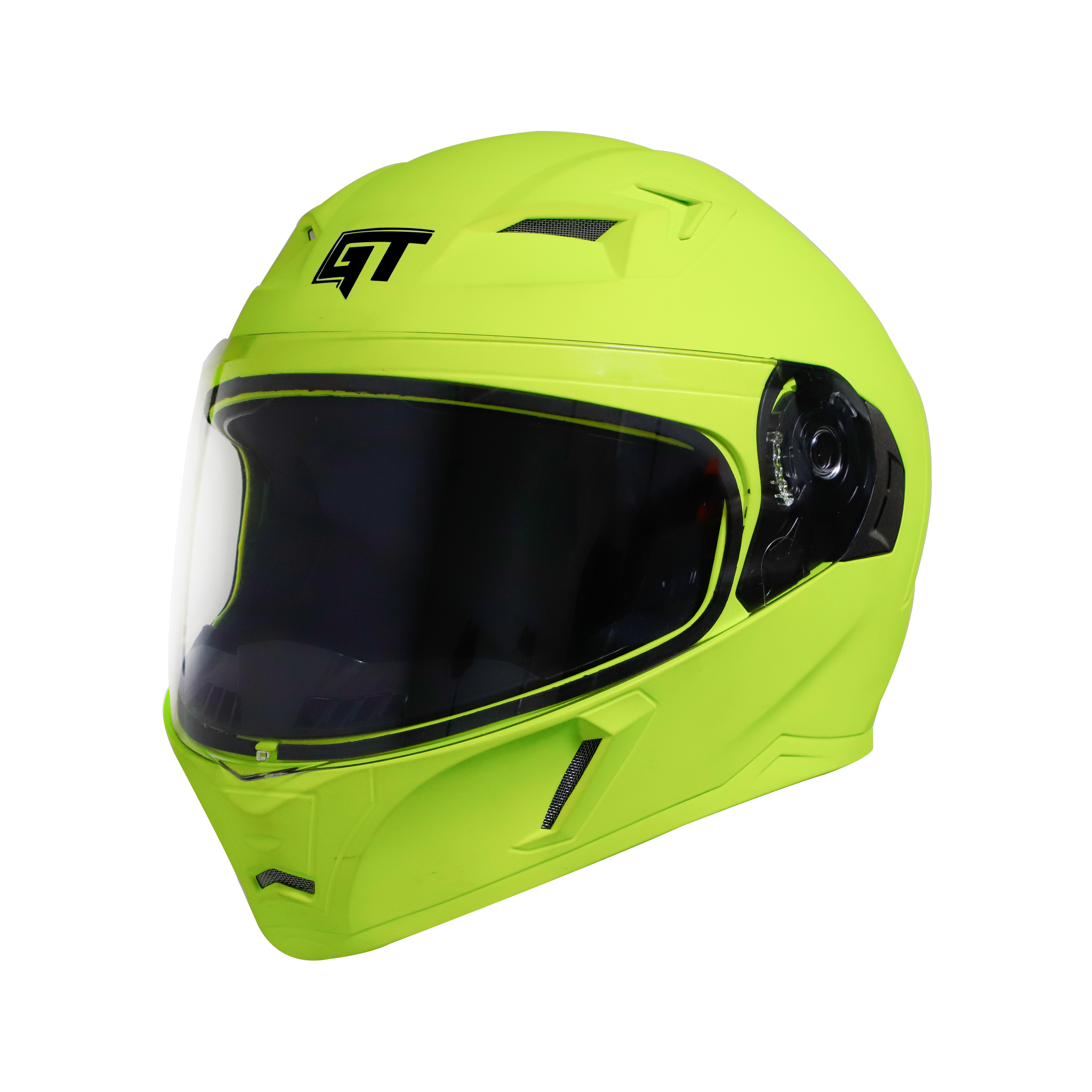 Steelbird SBA-21 GT Full Face ISI Certified Helmet (Glossy Fluo Neon With Clear Visor)