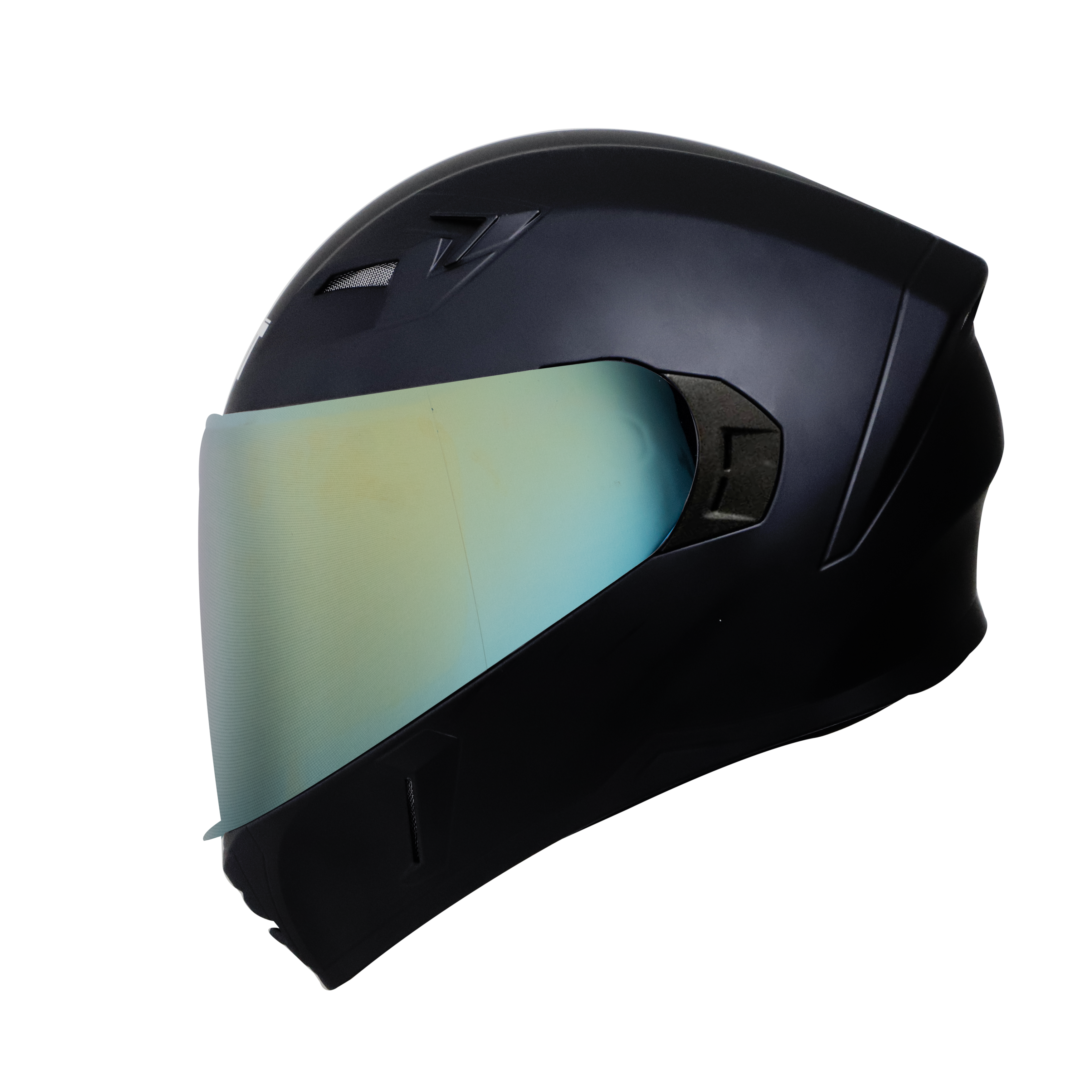 Steelbird SBA-21 GT Full Face ISI Certified Helmet (Matt Black With Chrome Gold Visor)