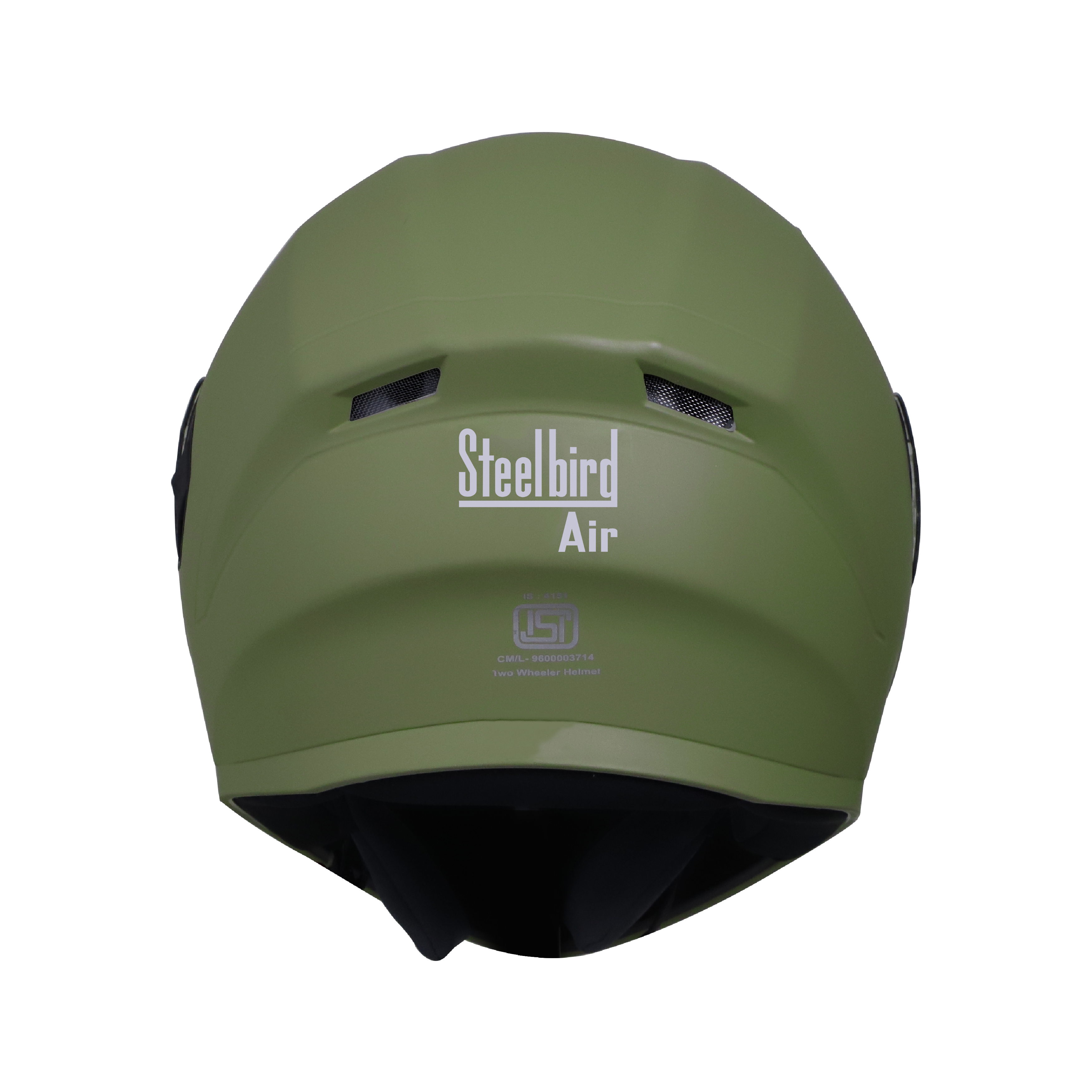 Steelbird SBA-21 GT Full Face ISI Certified Helmet (Matt Battle Green With Chrome Gold Visor)