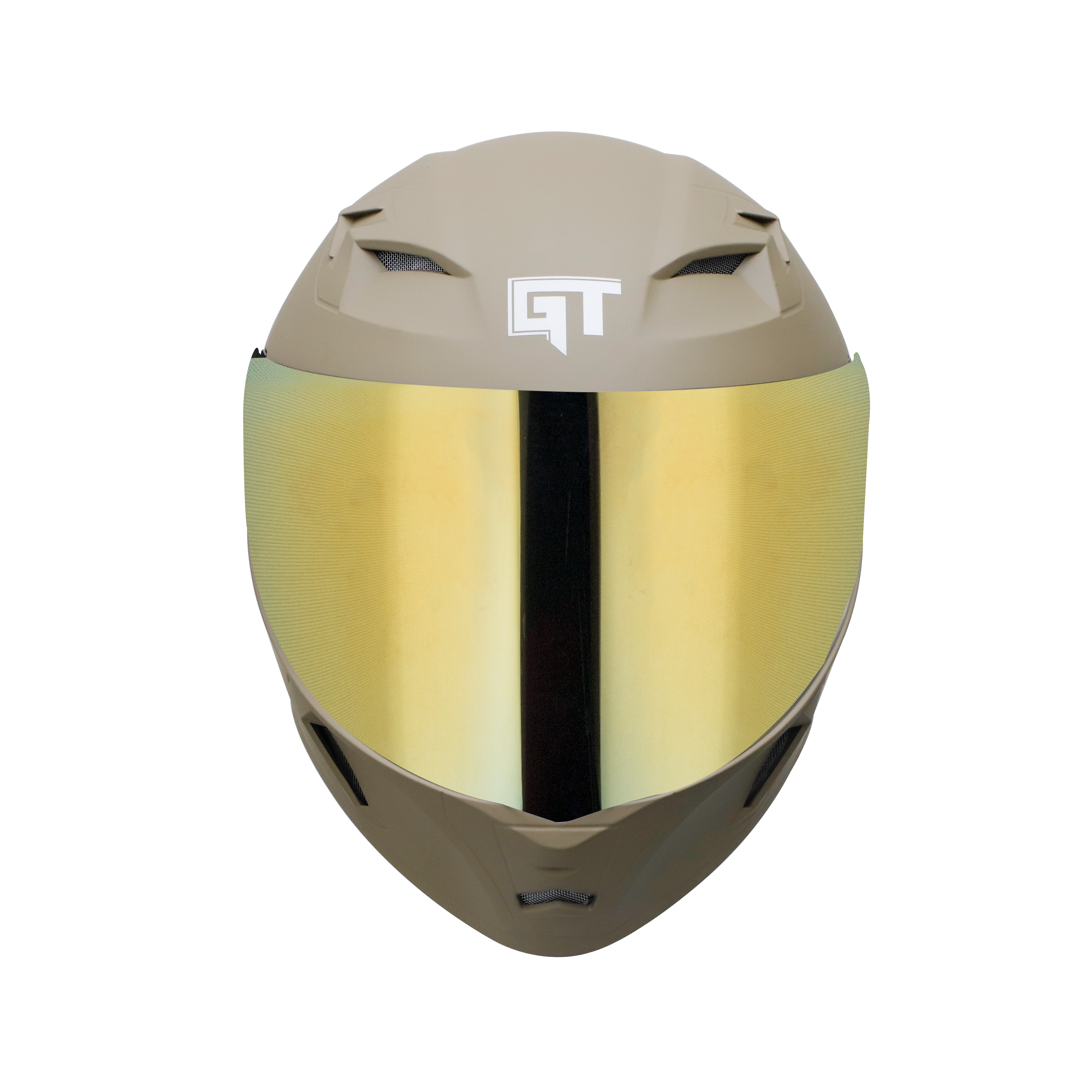 Steelbird SBA-21 GT Full Face ISI Certified Helmet (Matt Desert Storm With Chrome Gold Visor)